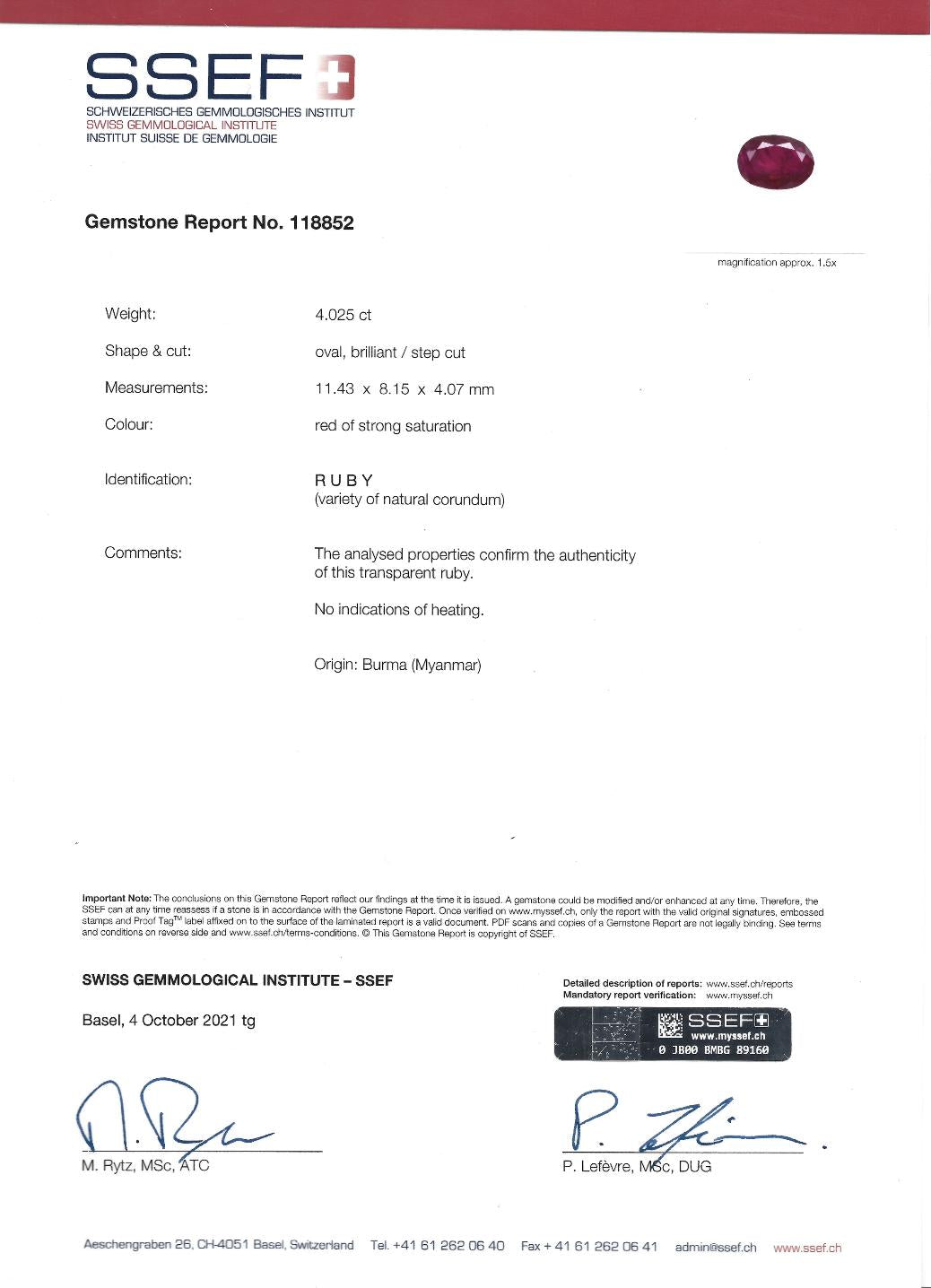 Platinum Ring with Ruby and Diamonds | Circa 1933 | Size 6