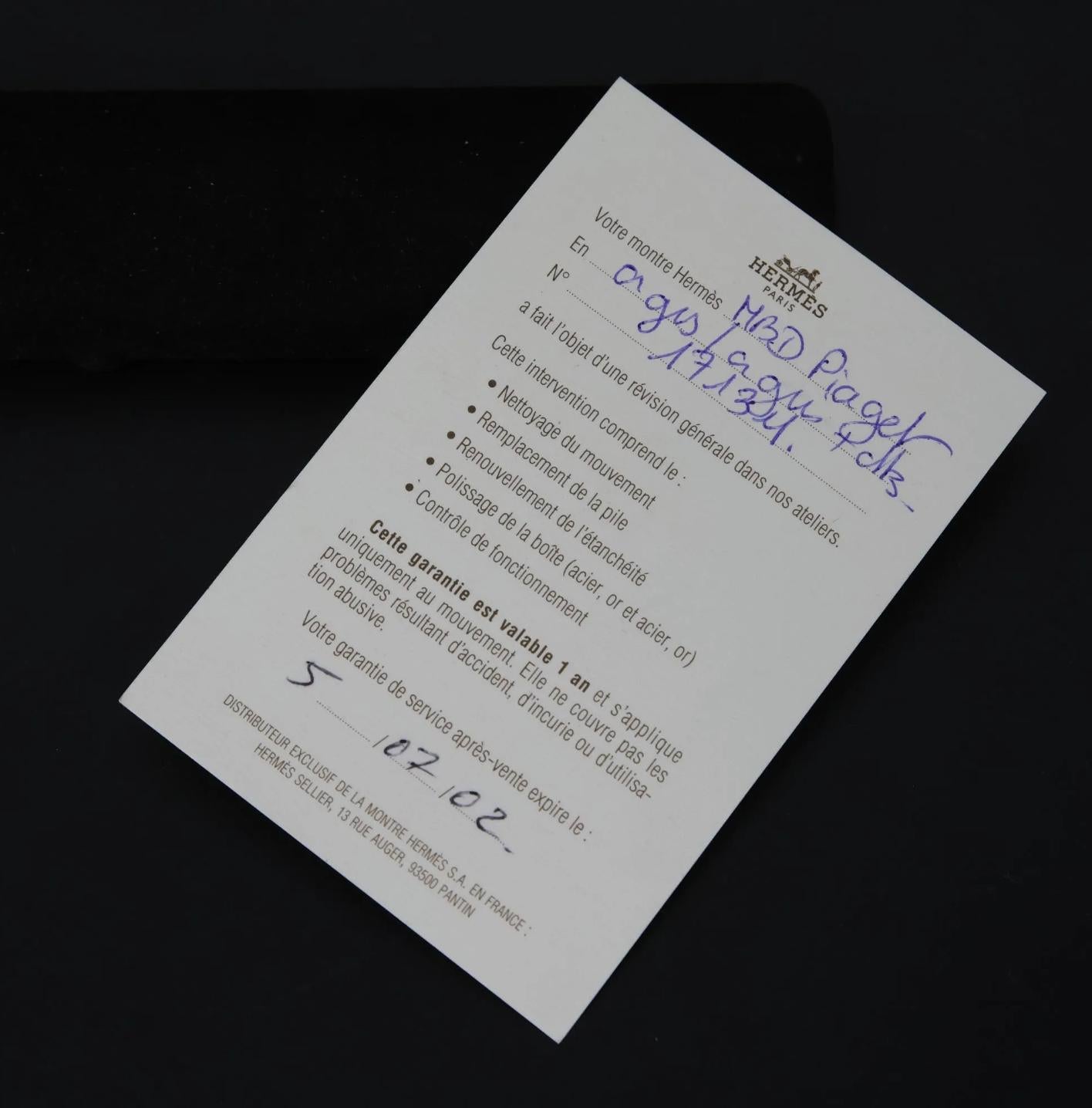 18I White Gold Diamond PIAGET for HERMES, PARIS Watch