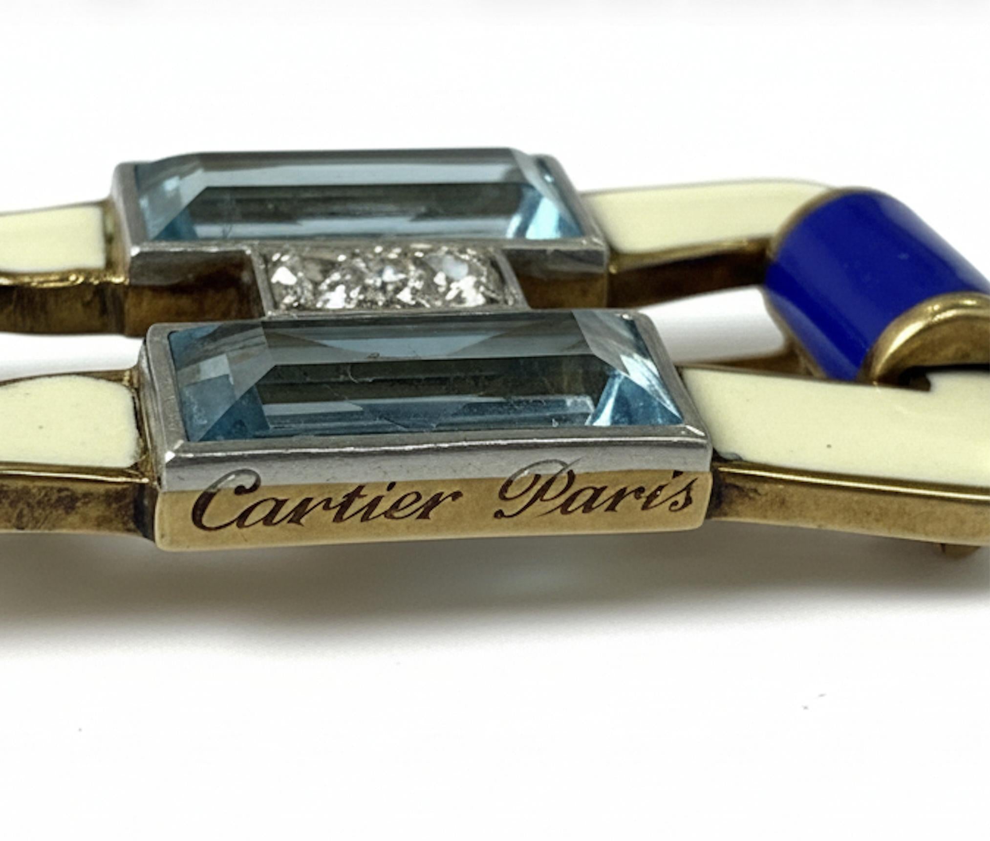 Cartier Aquamarine & Diamond Brooch France, Circa 1910