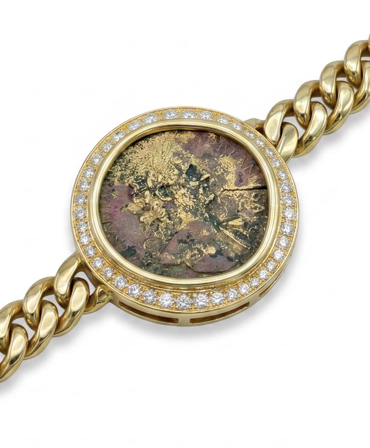 Bulgari Bronze Monete Diamond 18K Gold Necklace