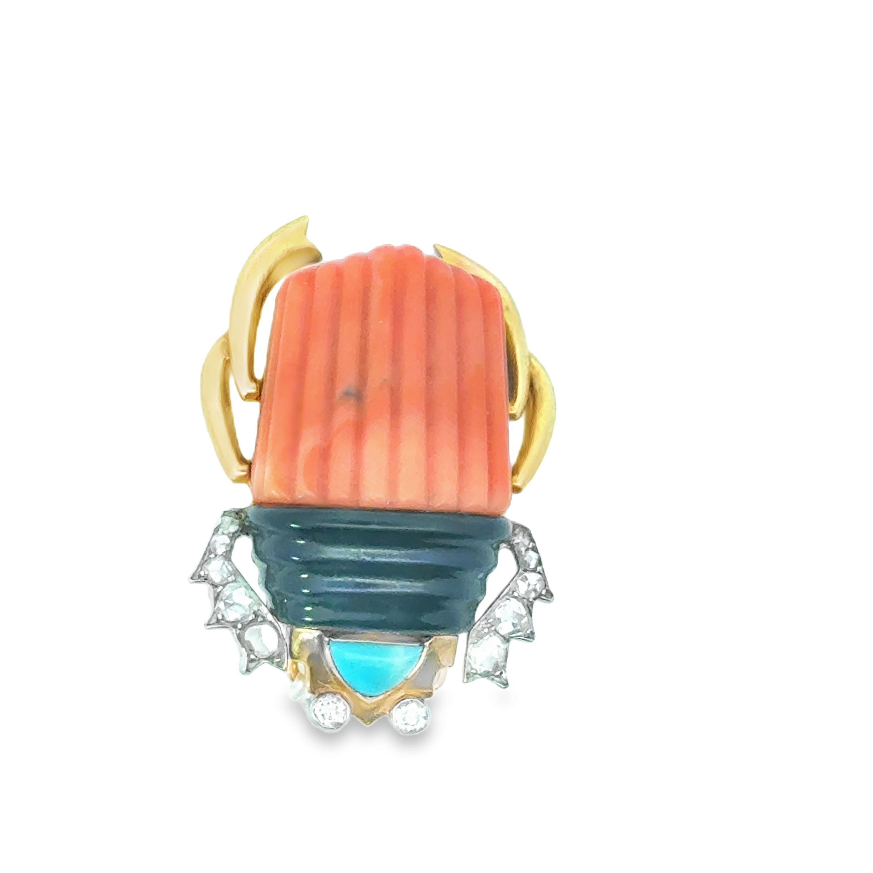 A 1936 Cartier Gem Set Brooch . Signed Cartier Paris No. 08671