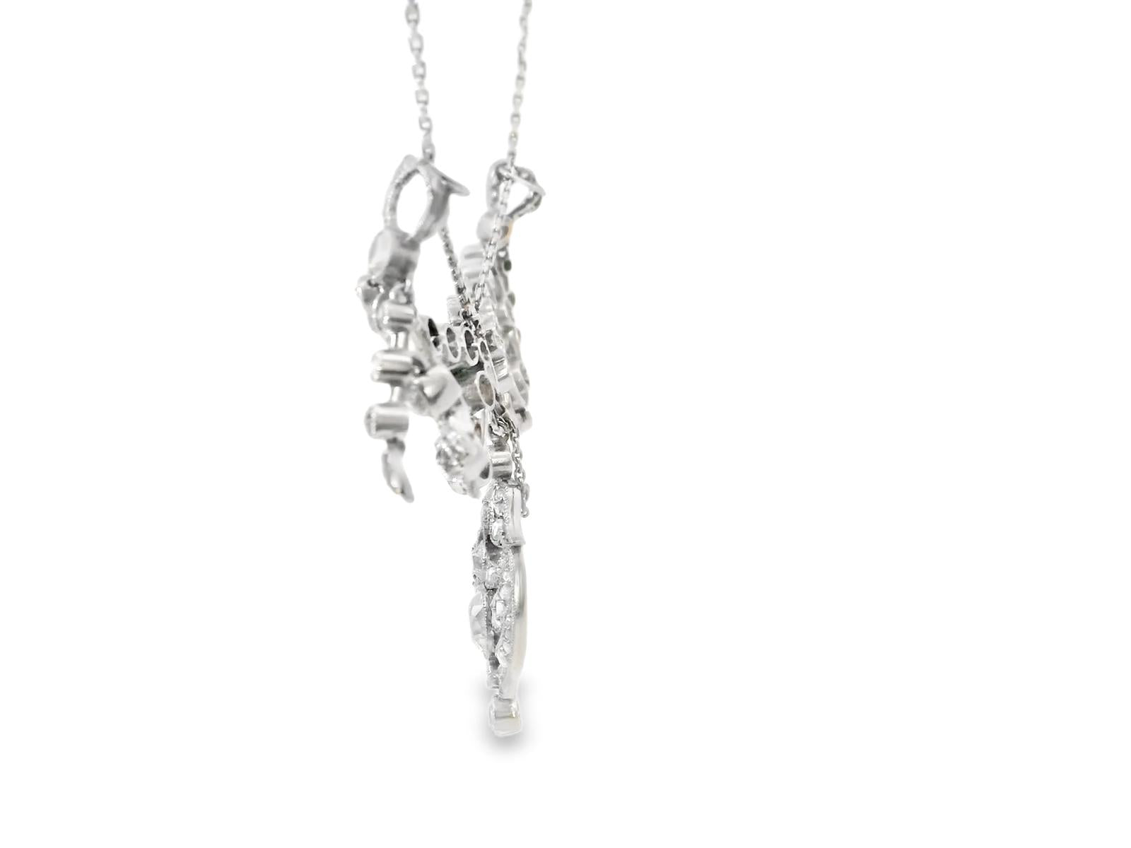 Platinum Belle Epoque circa 1910 Bow Diamond Necklace