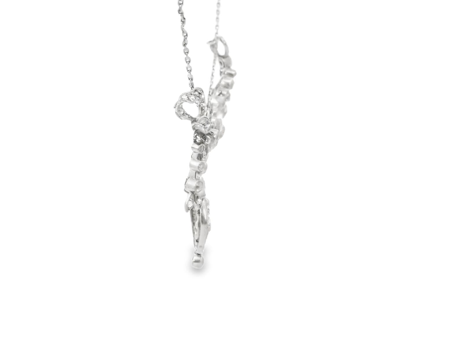 Platinum Belle Epoque circa 1910 Bow Diamond Necklace