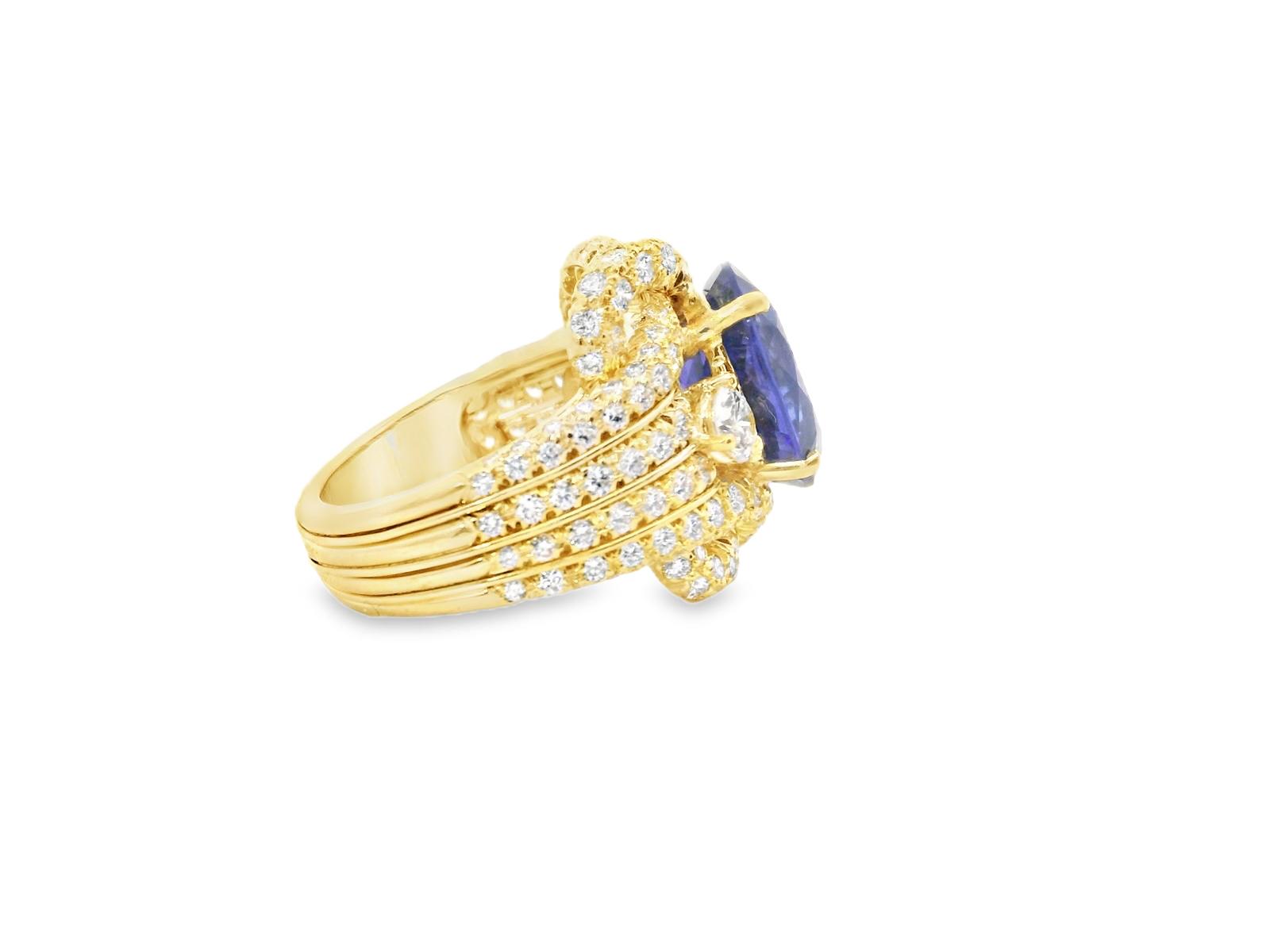 1980 Henry Dunay Tanzanite and Diamond Ring