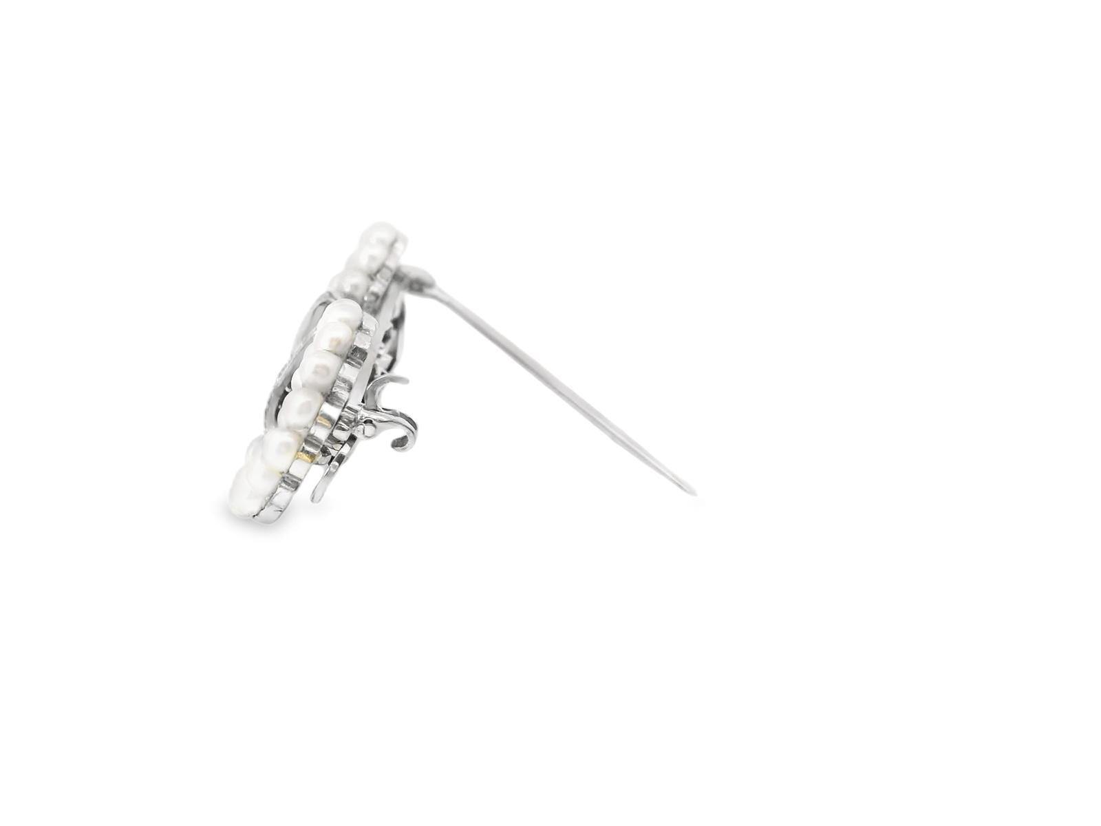 18K Yellow Gold and Platinum American Art Deco Natural Pearl Sapphire Diamond