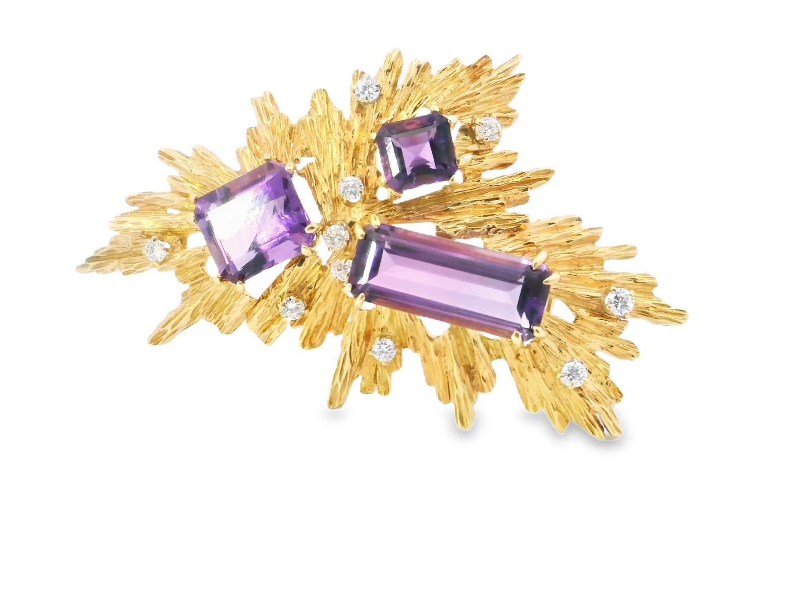 Van Cleef & Arpels Amethyst and Diamond Brooch, c. 1970
