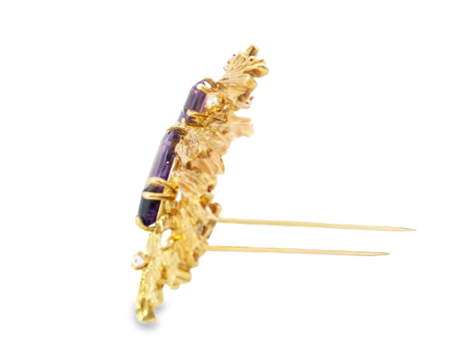 Van Cleef & Arpels Amethyst and Diamond Brooch, c. 1970