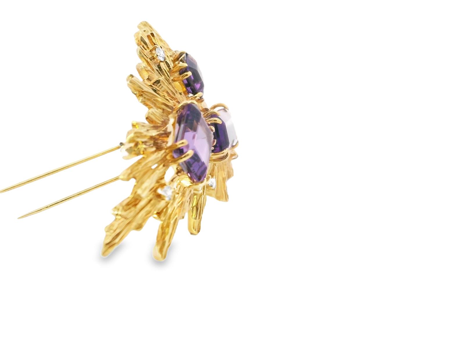 Van Cleef & Arpels Amethyst and Diamond Brooch, c. 1970