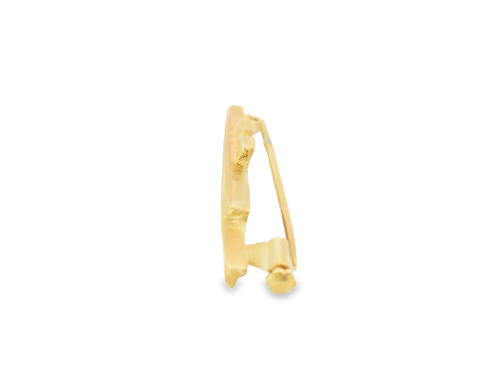 18k Yellow Gold Art Nouveau Boat Gold Pin / Brooch
