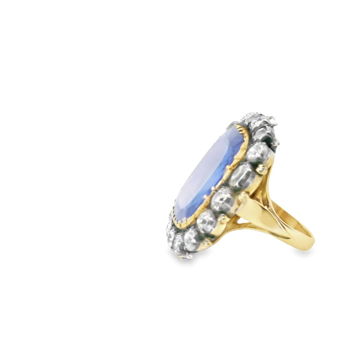 18k Yellow Gold Victorian Diamond Sapphire Ring