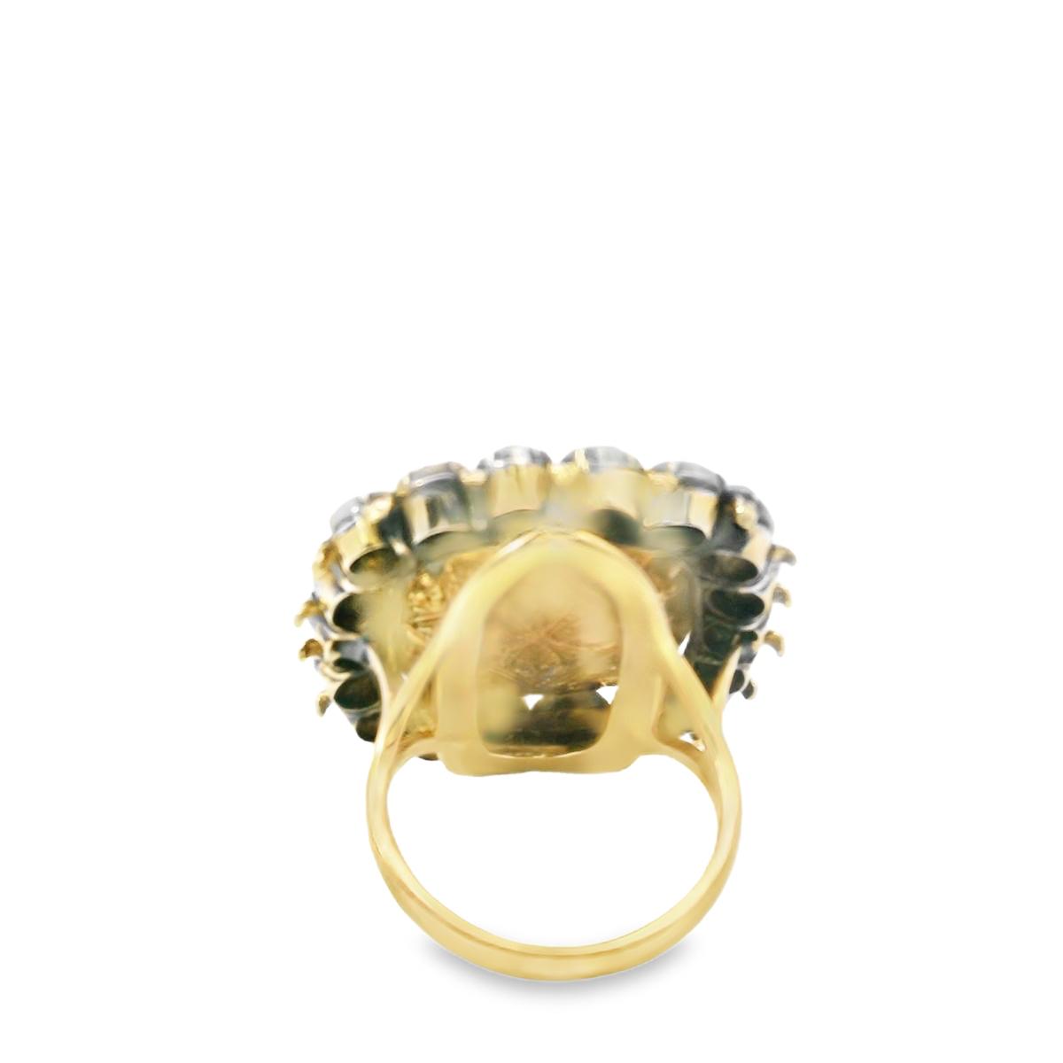 18k Yellow Gold Victorian Diamond Sapphire Ring