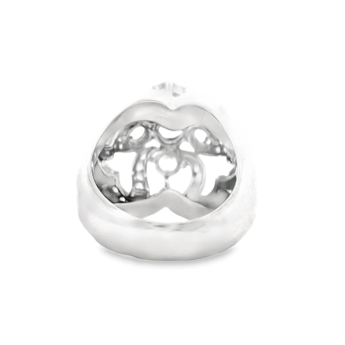 French Retro Diamond Platinum Ring