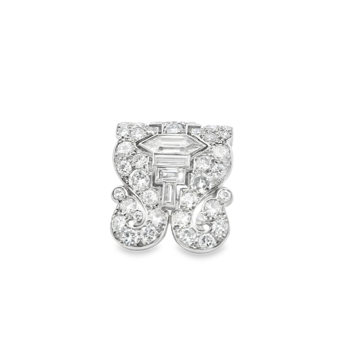 1930s Van Cleef & Arpels Platinum and Diamond Brooch