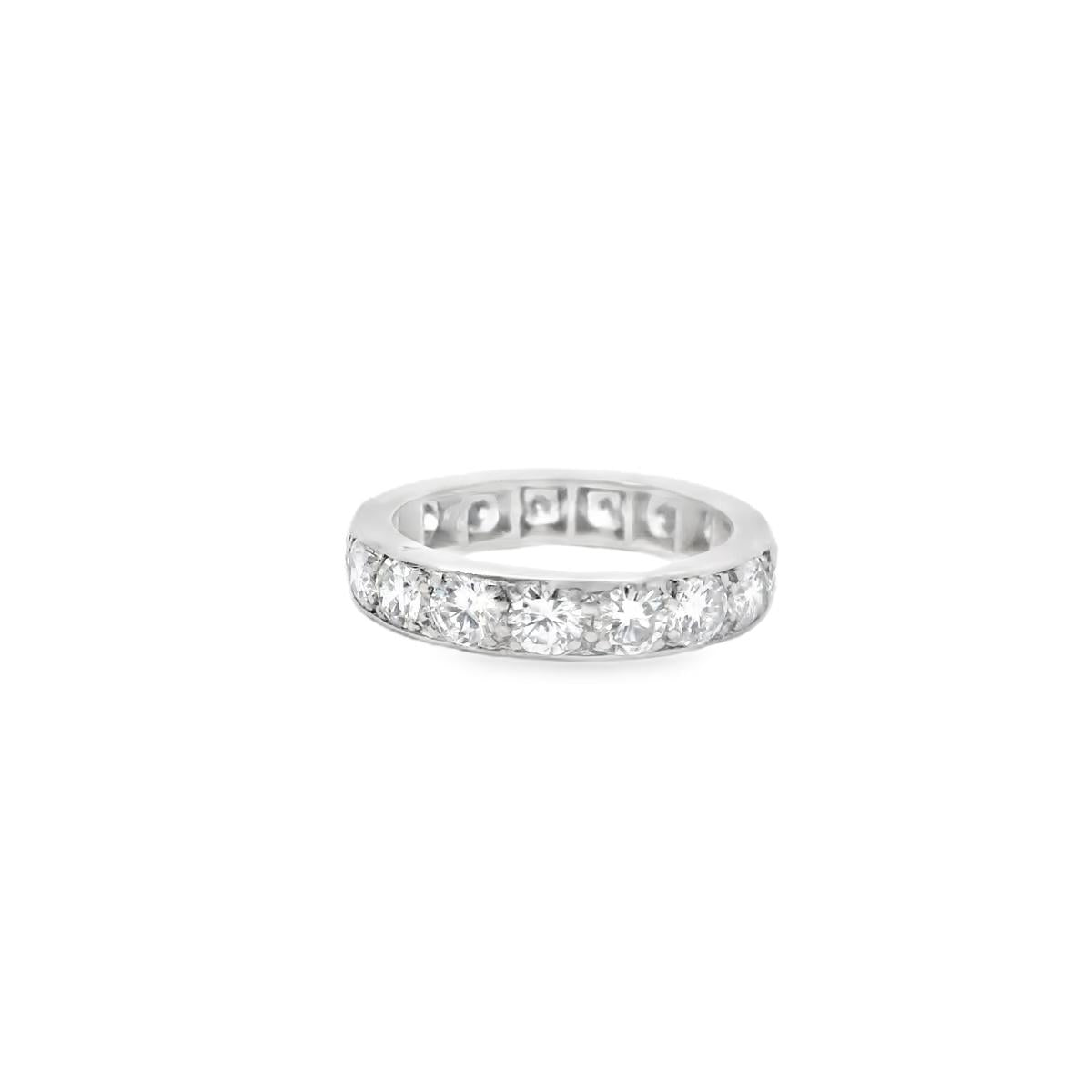 Platinum Van Cleef & Arpels 1960s Wedding Diamond Band