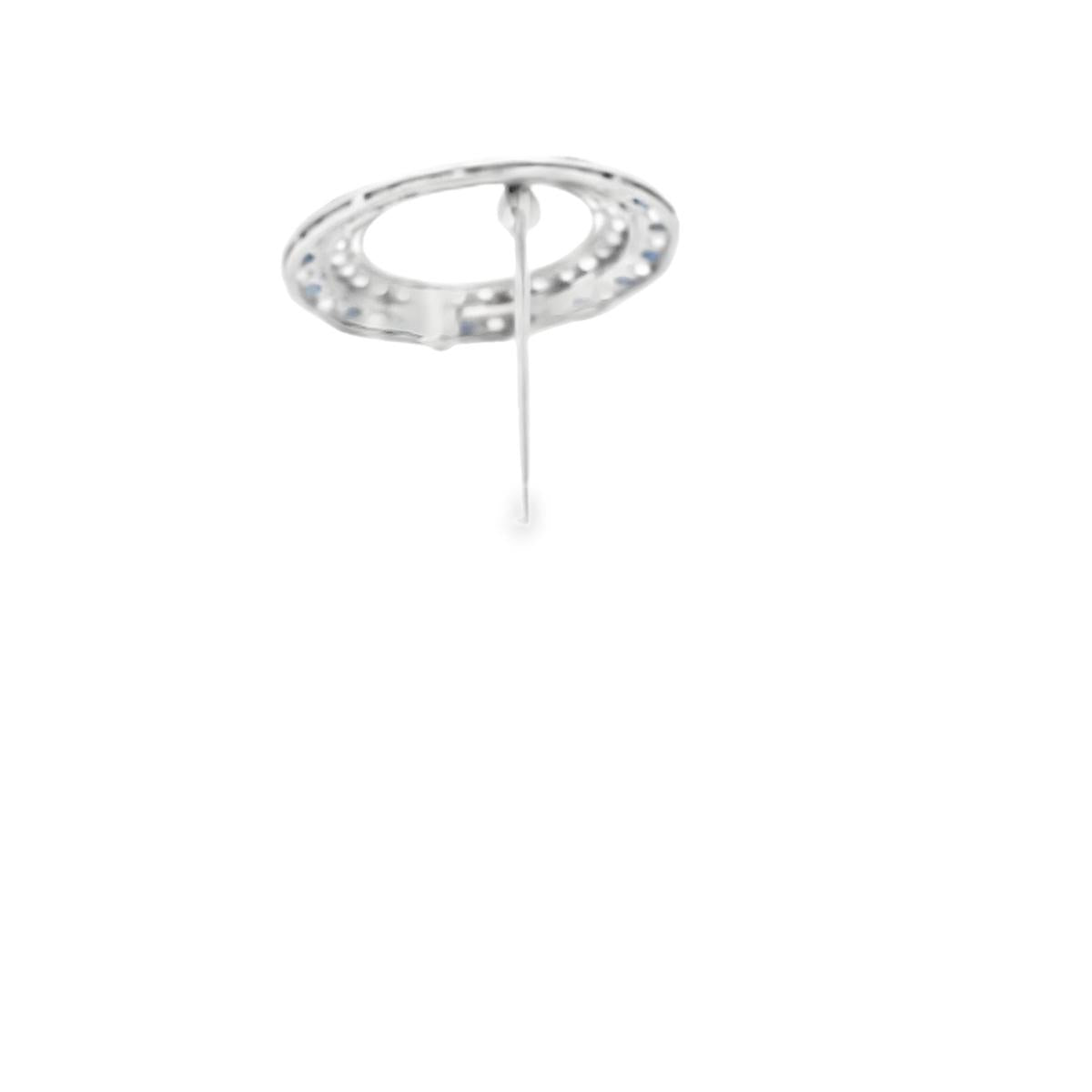 Platinum Art Deco Circular Sapphire and Diamond Brooch