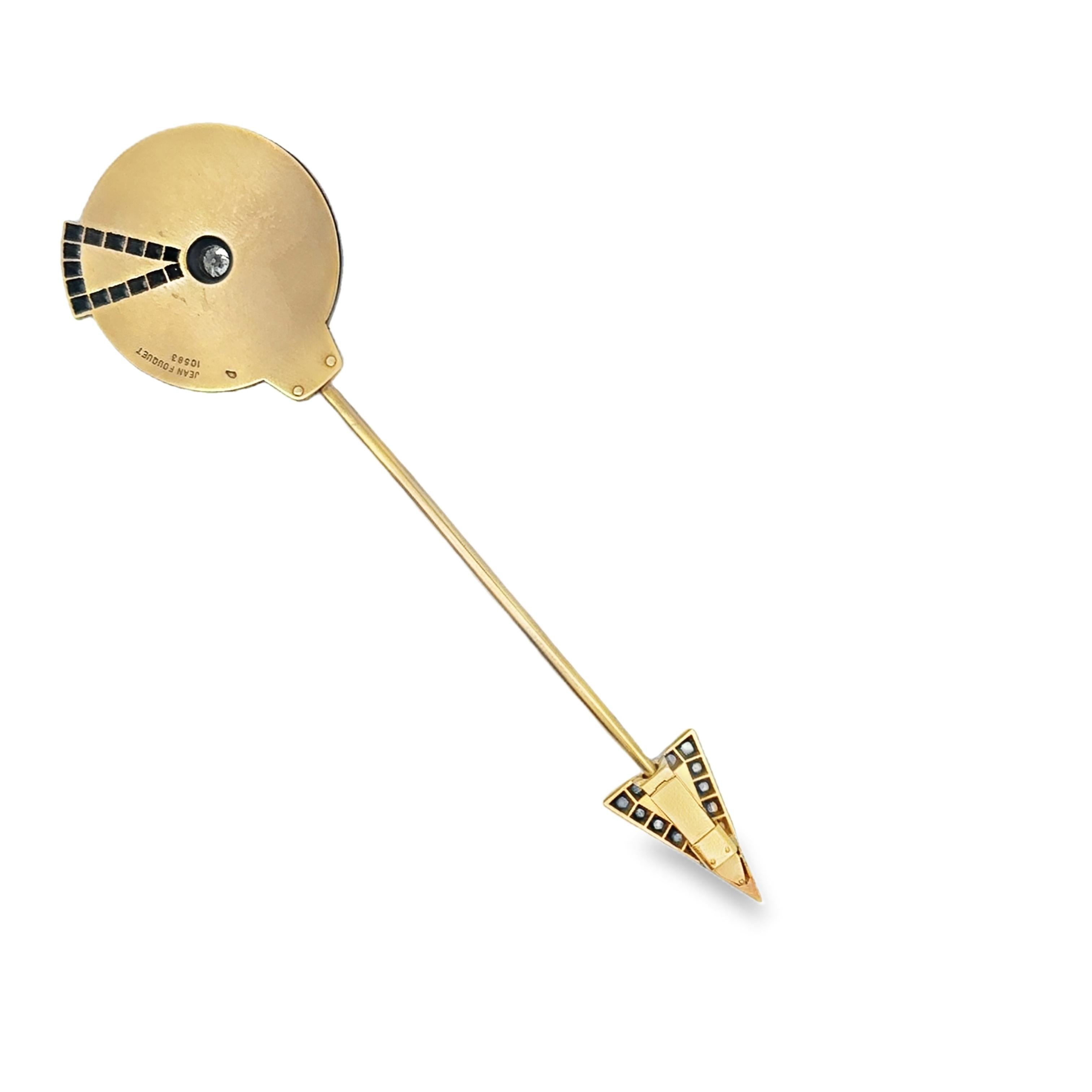 A Jabot Brooch by Jean Fouquet in onyx, carnelian and old-cut diamonds