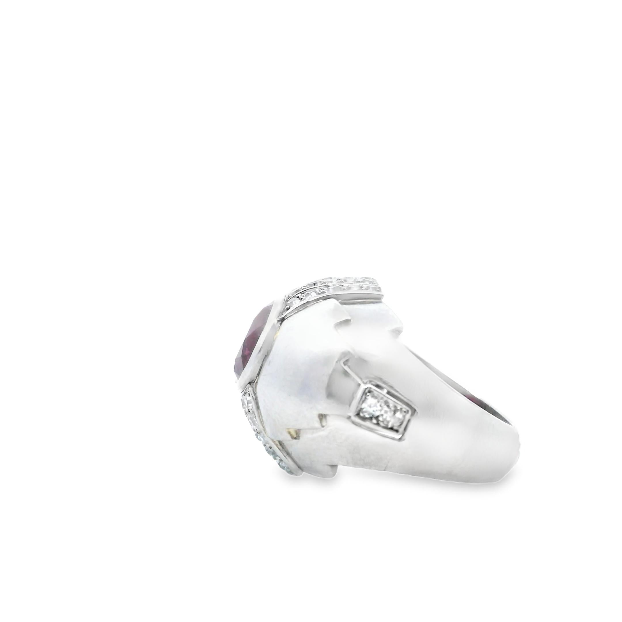 Platinum Ring with Ruby and Diamonds | Circa 1933 | Size 6