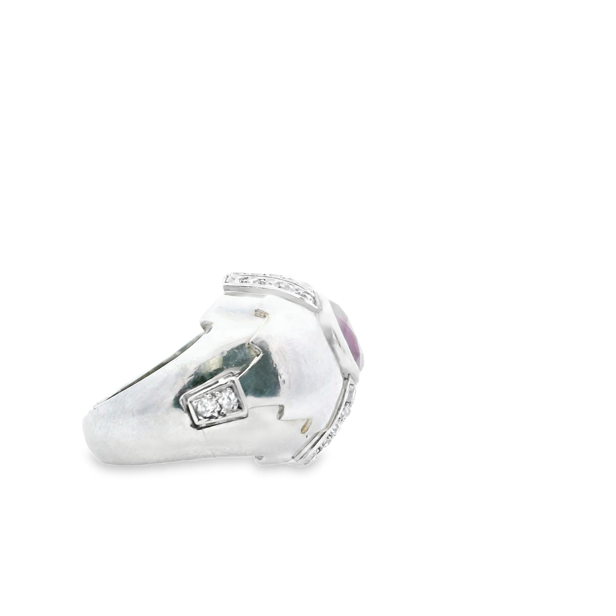 Platinum Ring with Ruby and Diamonds | Circa 1933 | Size 6