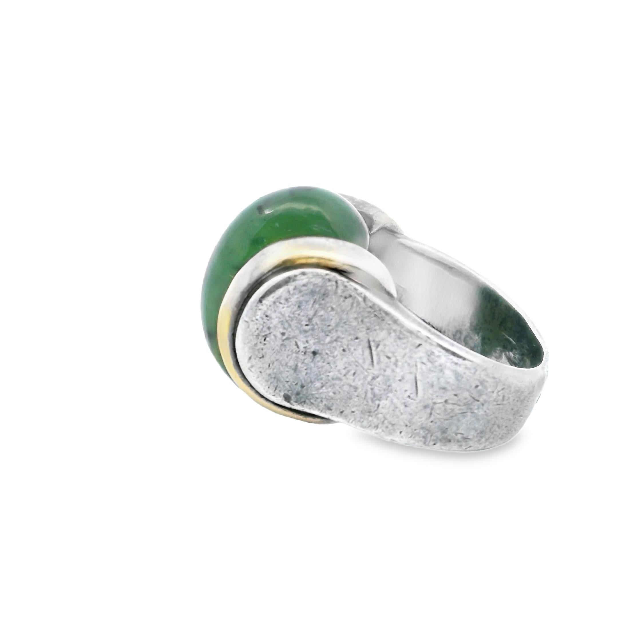 Puiforcat Jade and Silver Ring | Circa 1930s