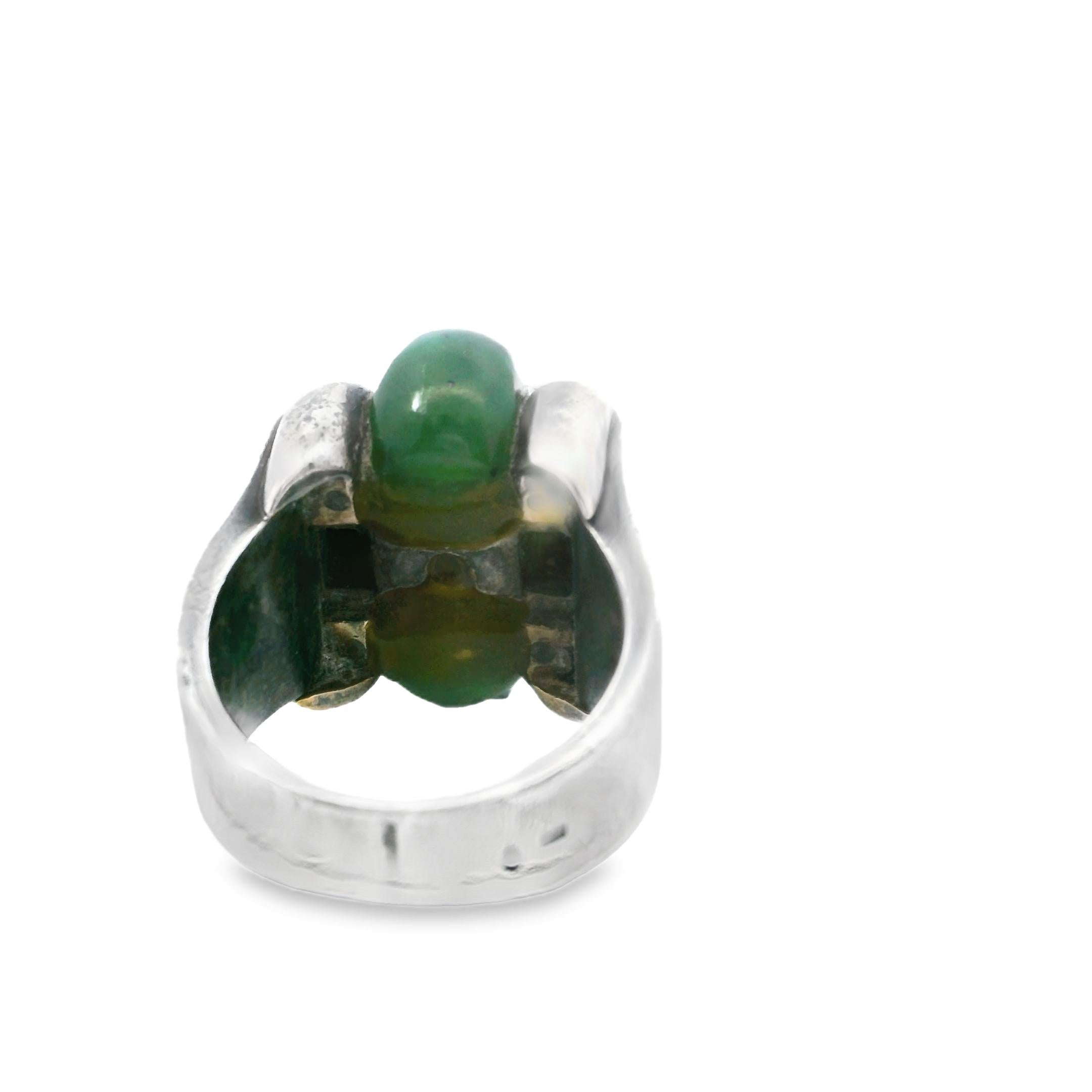 Puiforcat Jade and Silver Ring | Circa 1930s