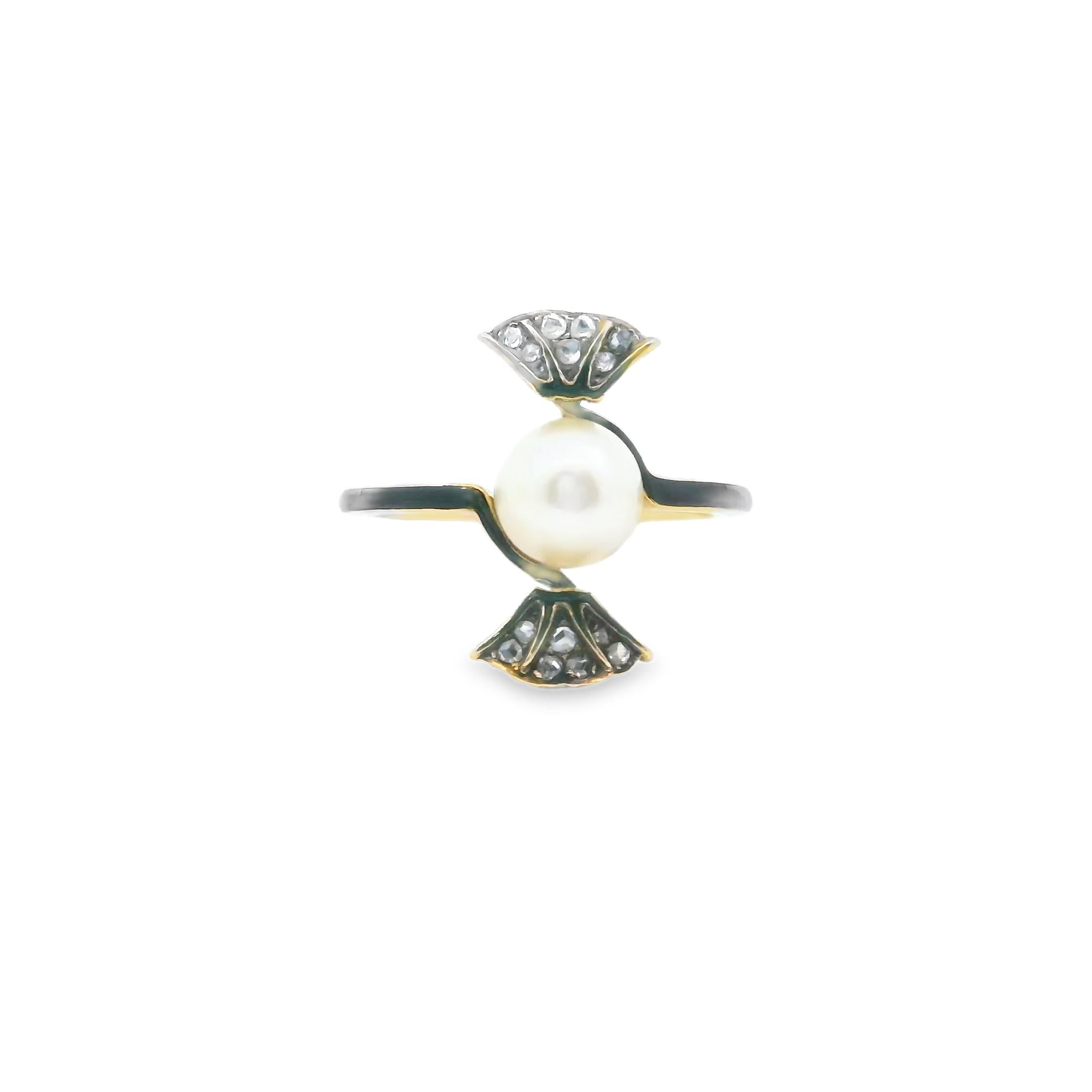 René Lalique Pearl and Diamond Ring | Circa 1903
