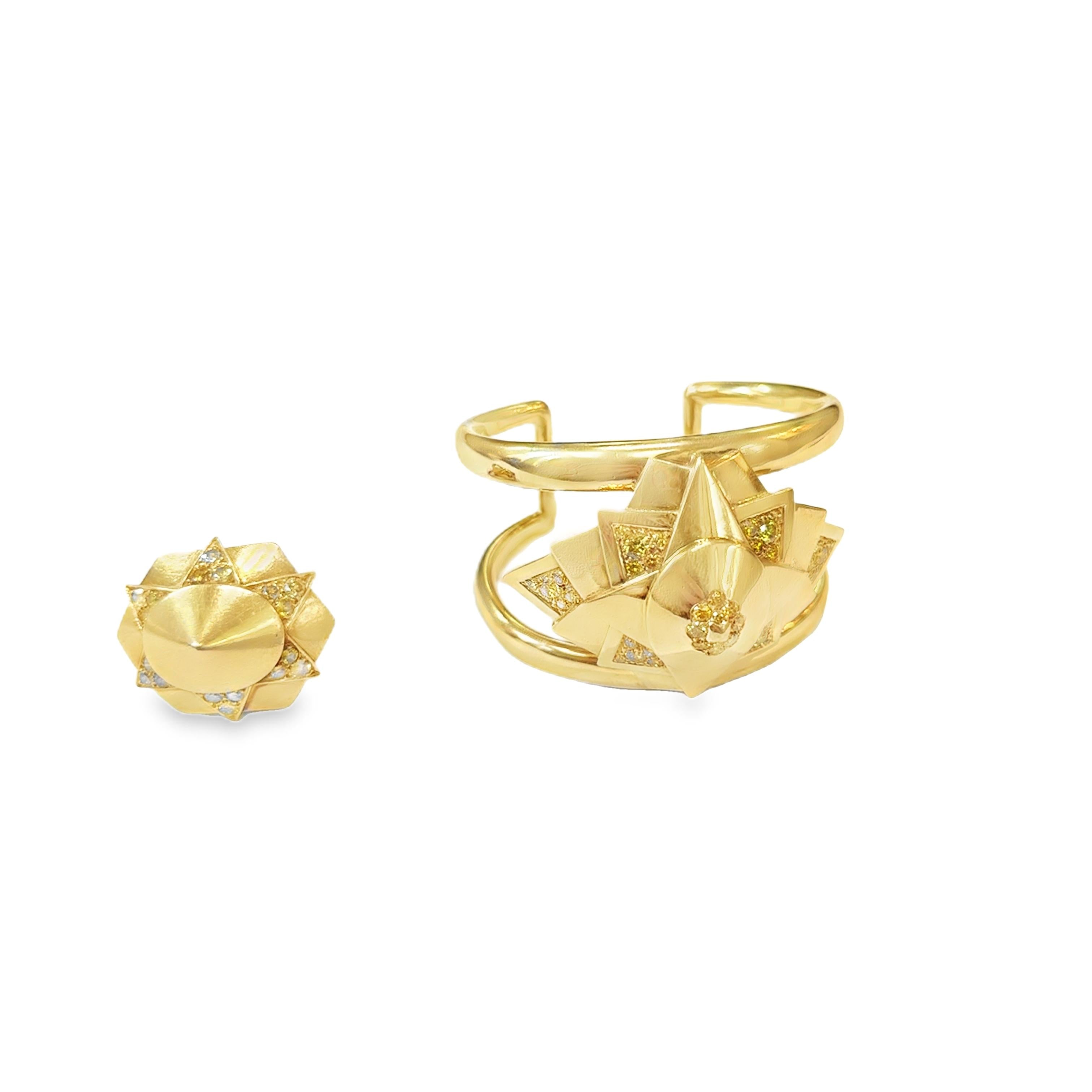 Suzane Bellperon 18K Yellow Gold and Yellow Diamonds set