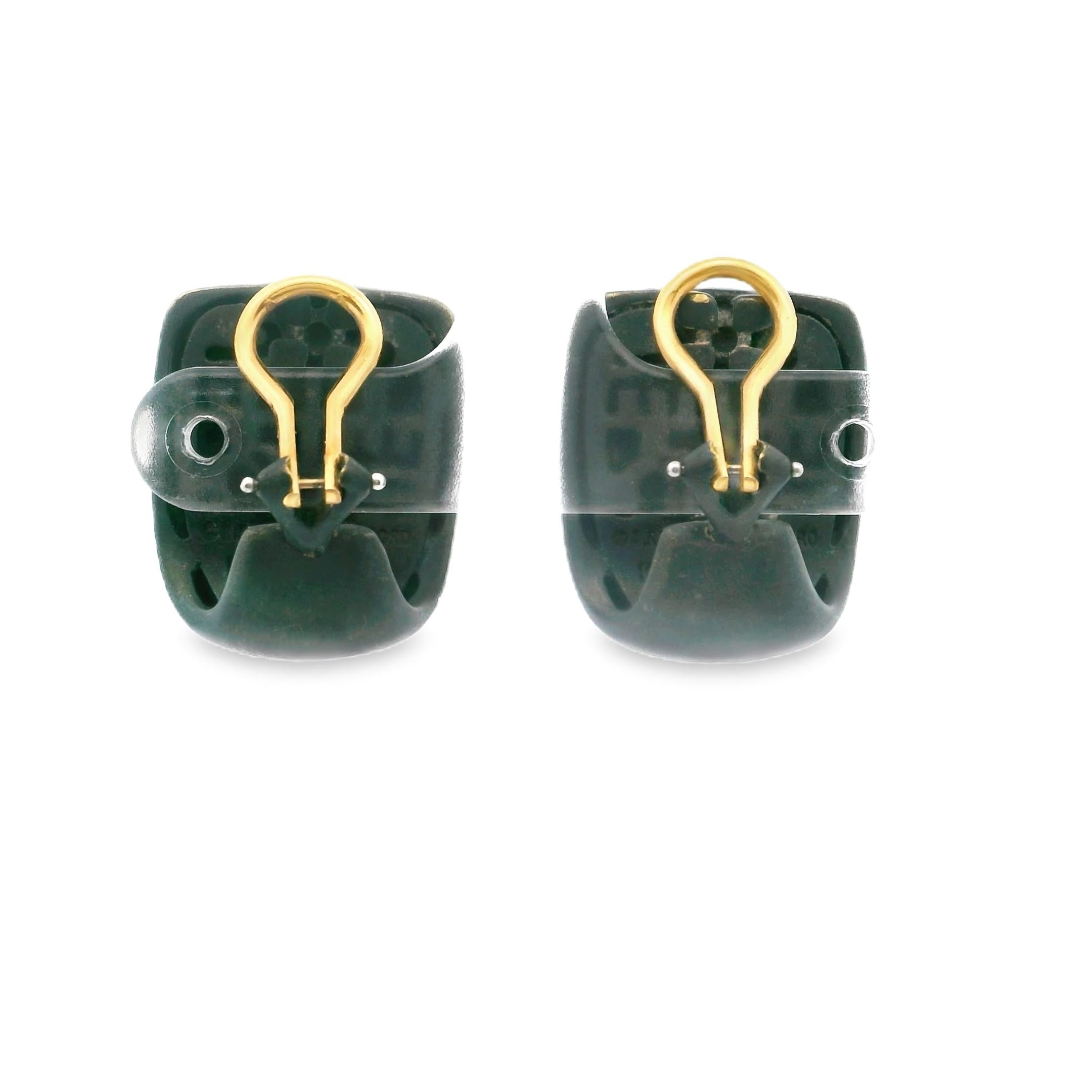 K. Kord Sculpted Face Gold Earclips United States, Circa 1990