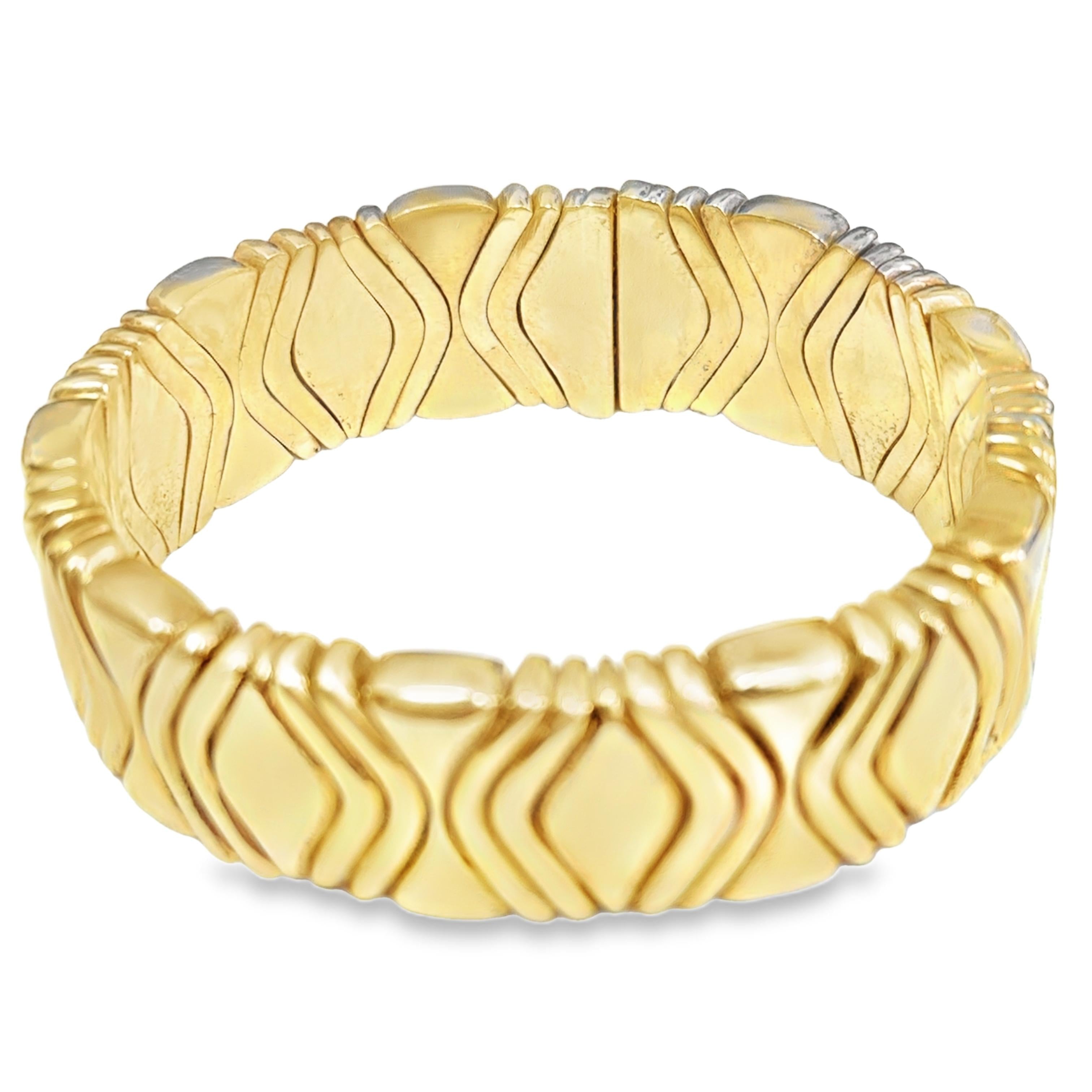 18k Yellow Gold Bulgari 1980s Geometrical Gold Bangle - 152.30GRAM