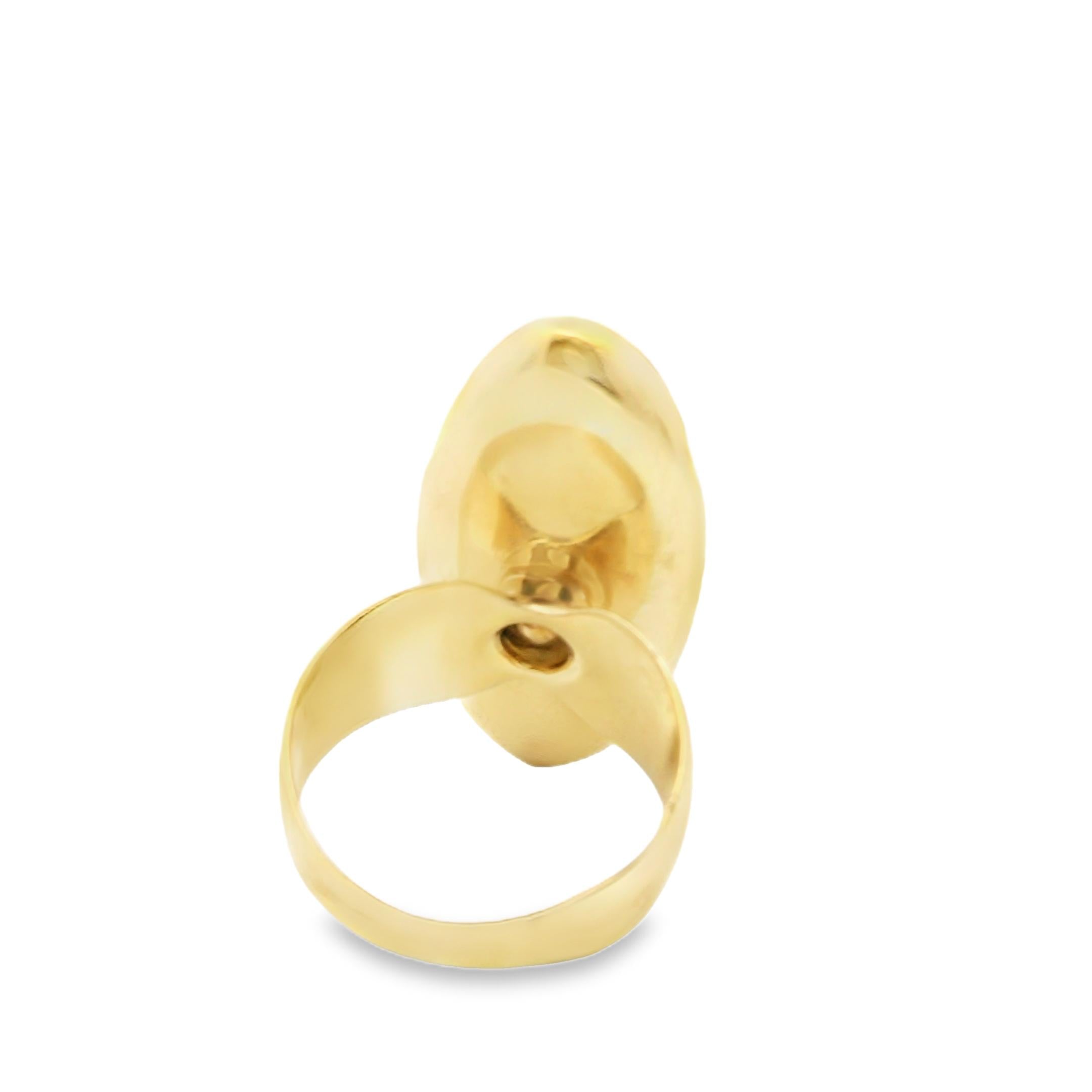 Sculptural Diamond Oval Ring Circa 1970s