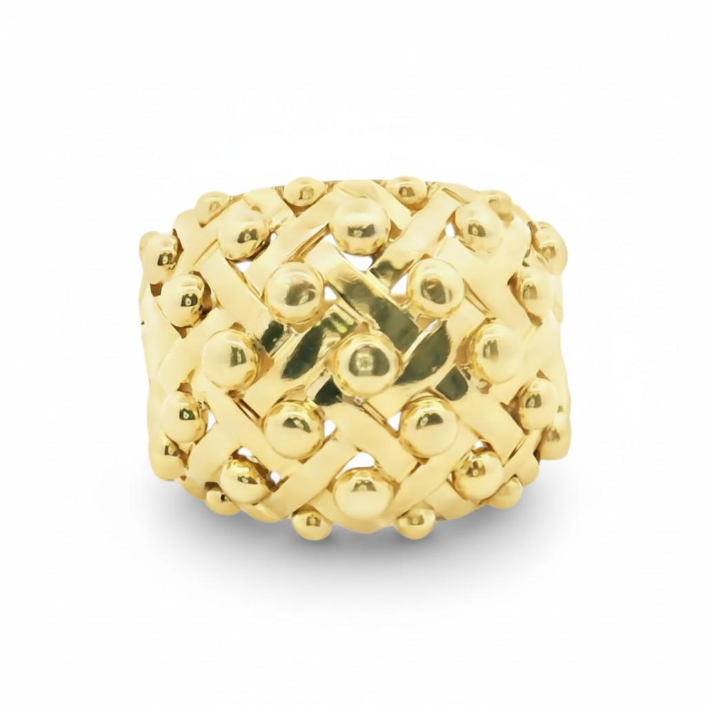 18k Yellow Gold Matelasse Ring