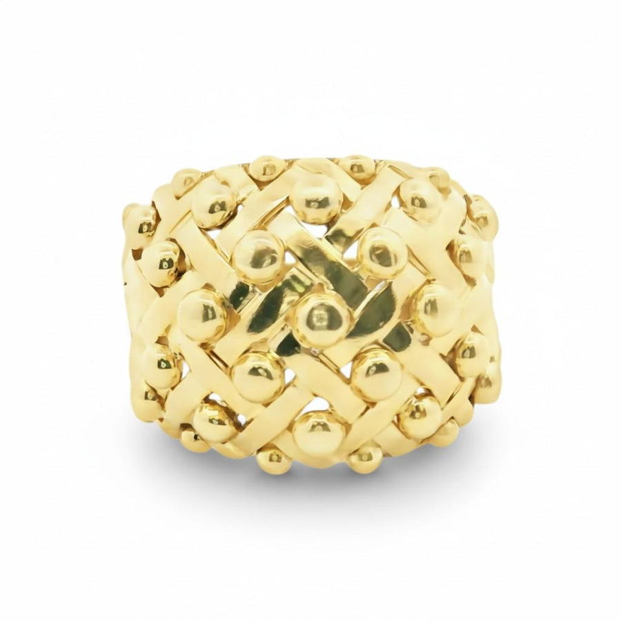 18k Yellow Gold Matelasse Ring