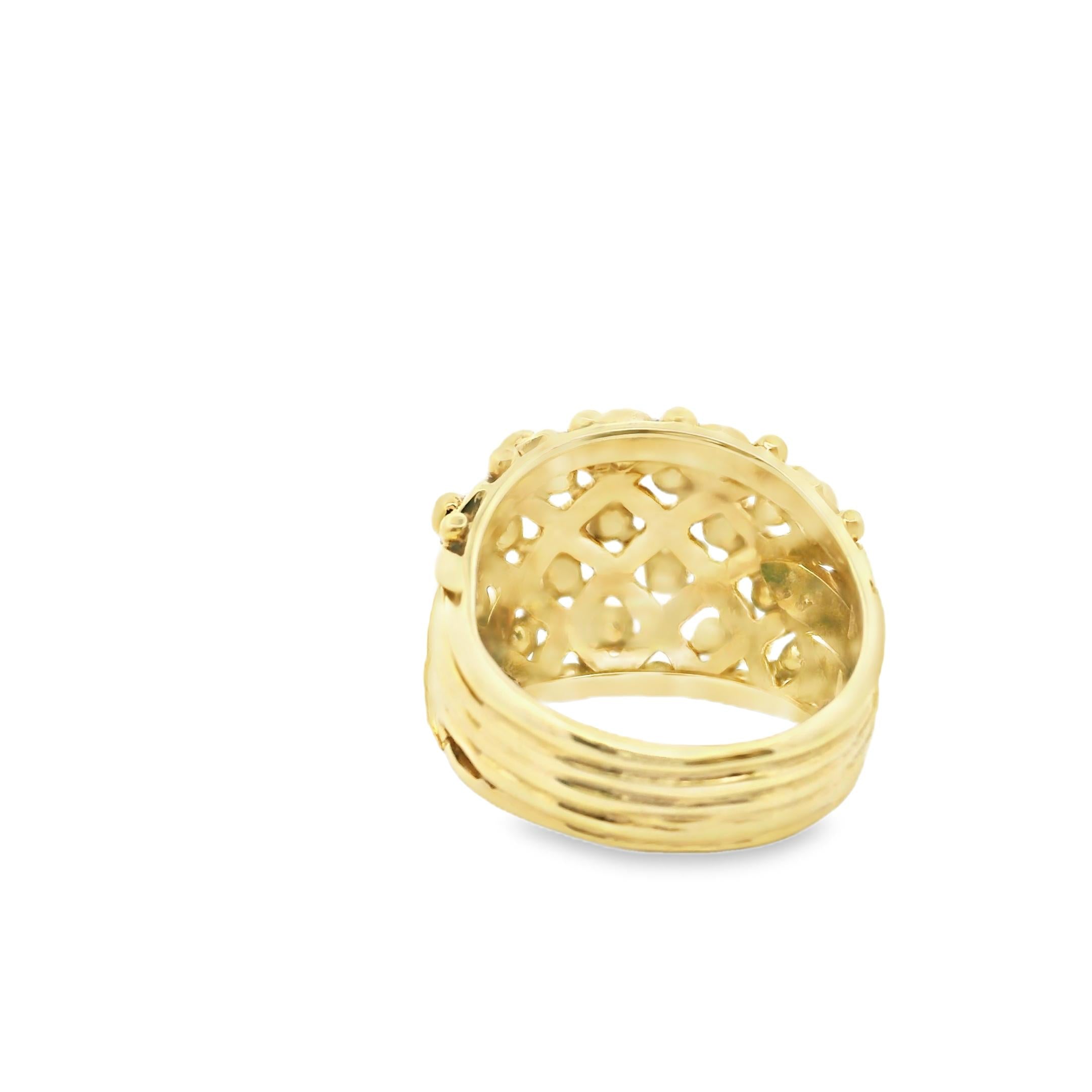 18k Yellow Gold Matelasse Ring