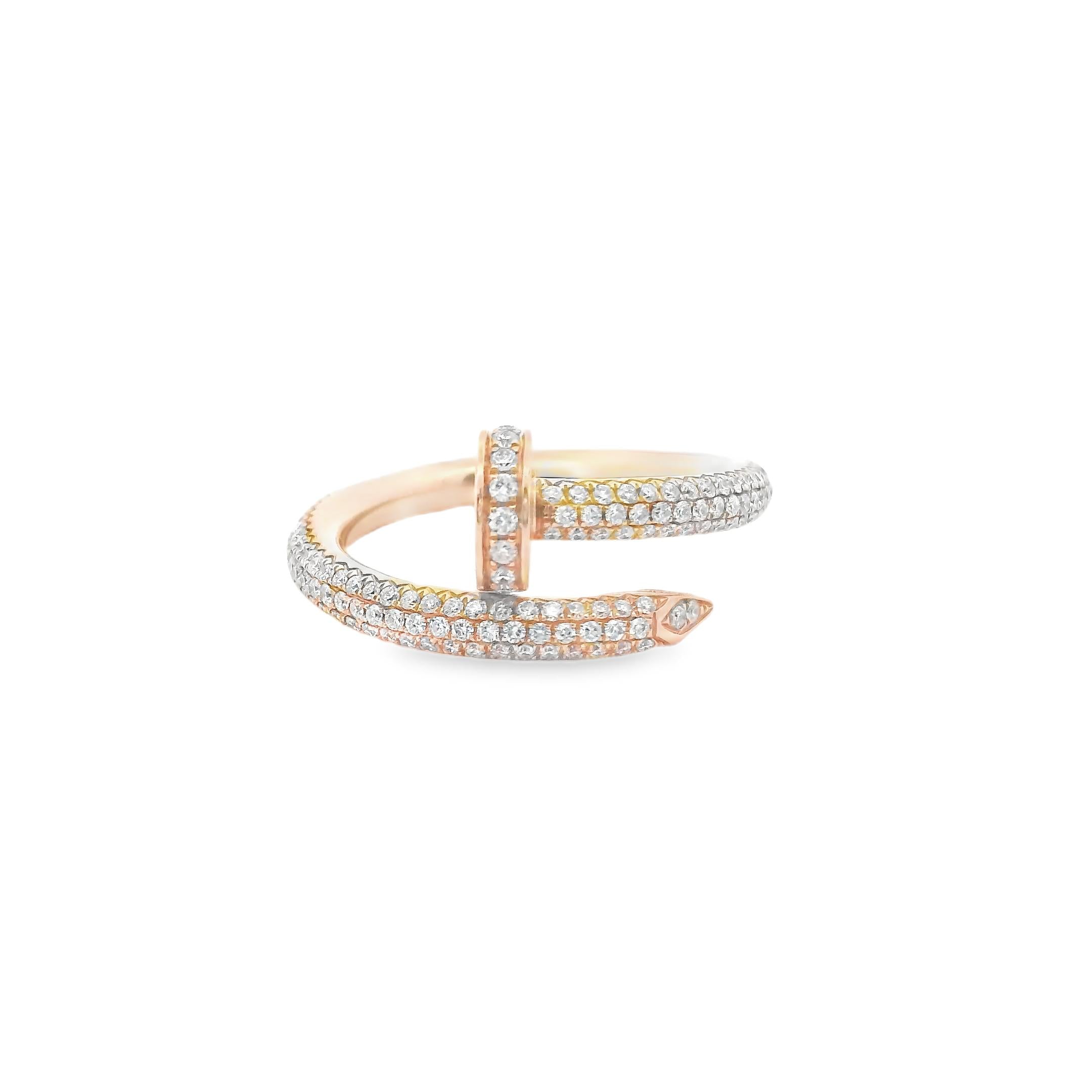 Cartier Juste un Clou Ring in 18K Rose Gold with Diamonds
