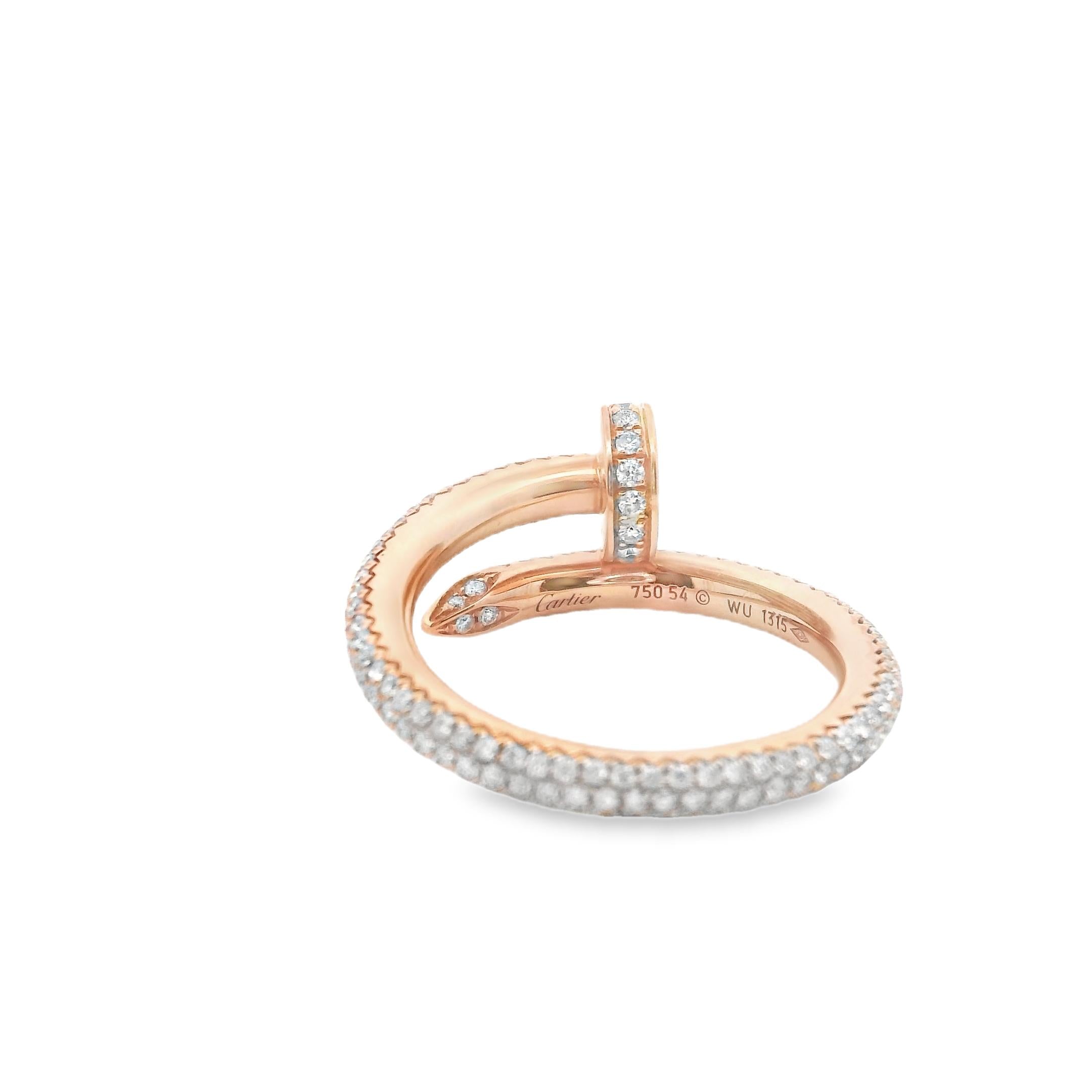 Cartier Juste un Clou Ring in 18K Rose Gold with Diamonds