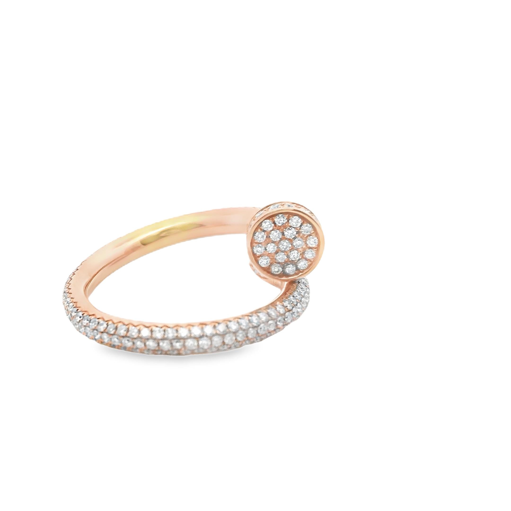 Cartier Juste un Clou Ring in 18K Rose Gold with Diamonds
