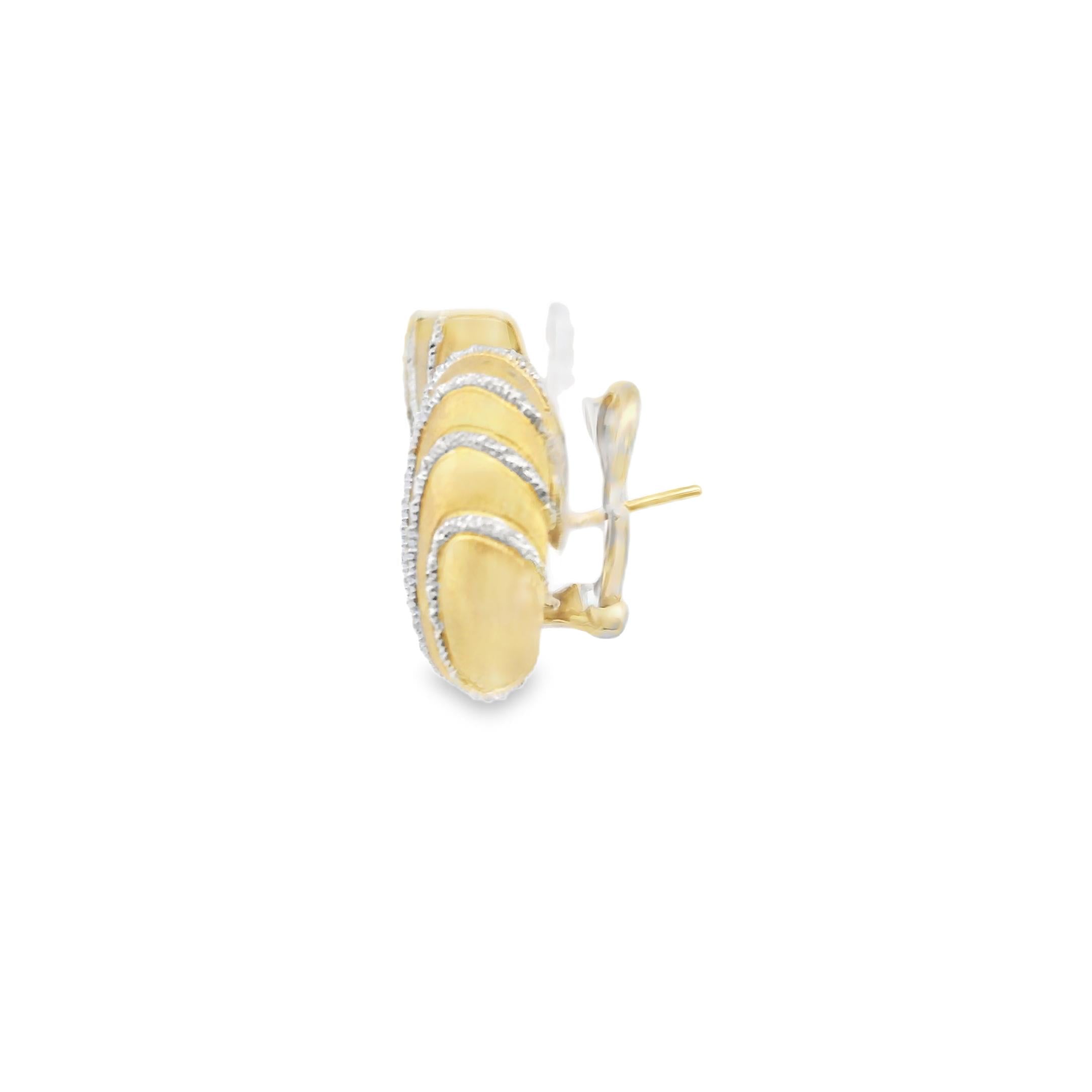 18k Yellow Gold Buccellati 1980s Textured Gold Earrings