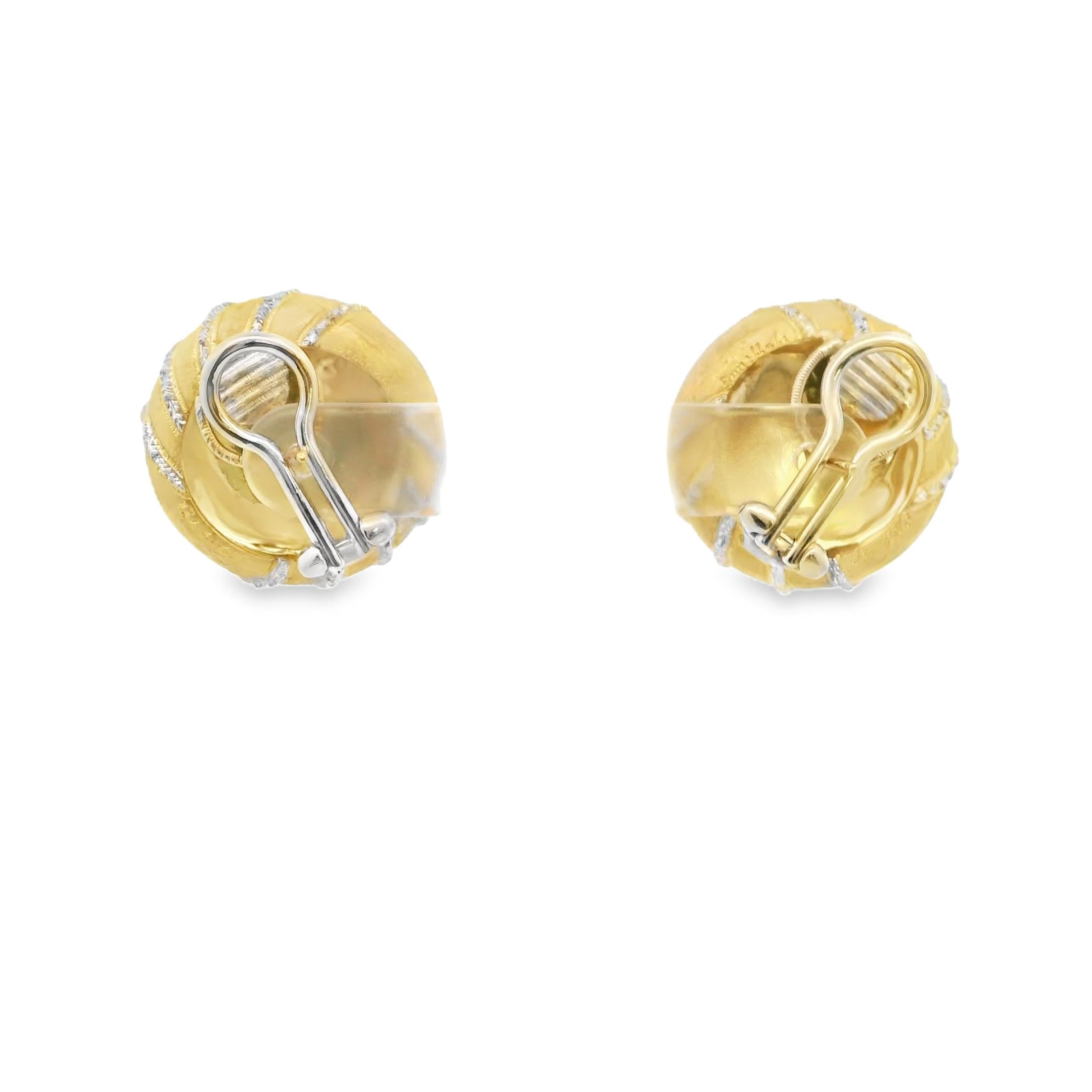 18k Yellow Gold Buccellati 1980s Textured Gold Earrings