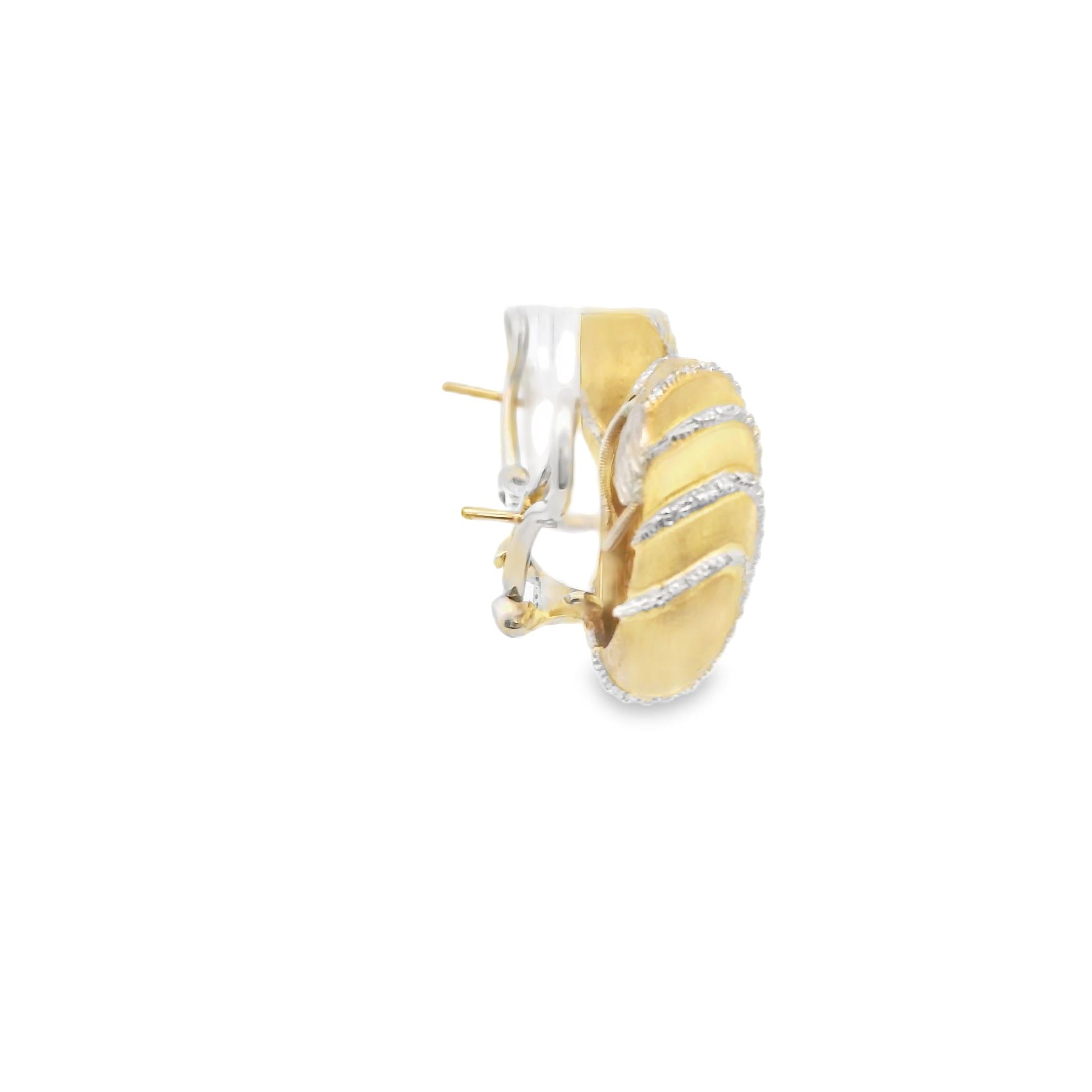18k Yellow Gold Buccellati 1980s Textured Gold Earrings