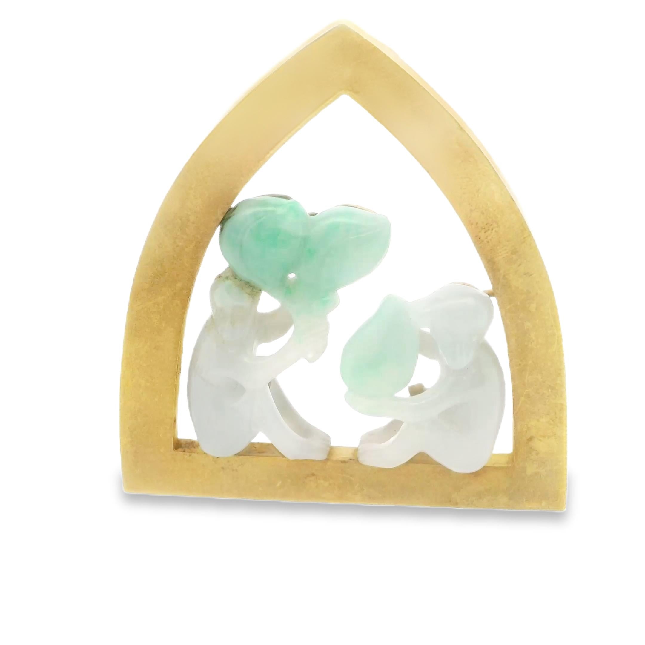 An Gold and jadeite pendant by Grima 1970's