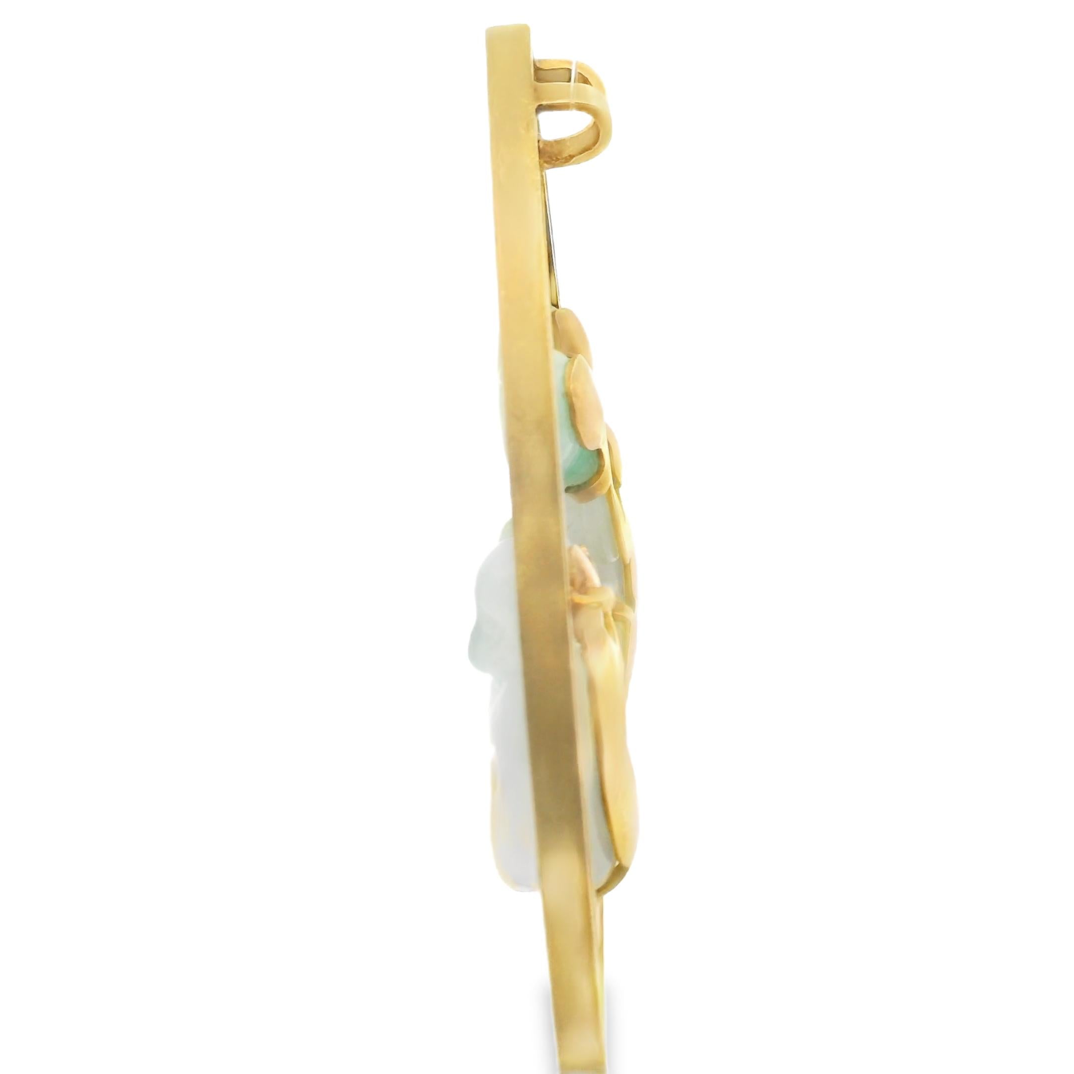 An Gold and jadeite pendant by Grima 1970's