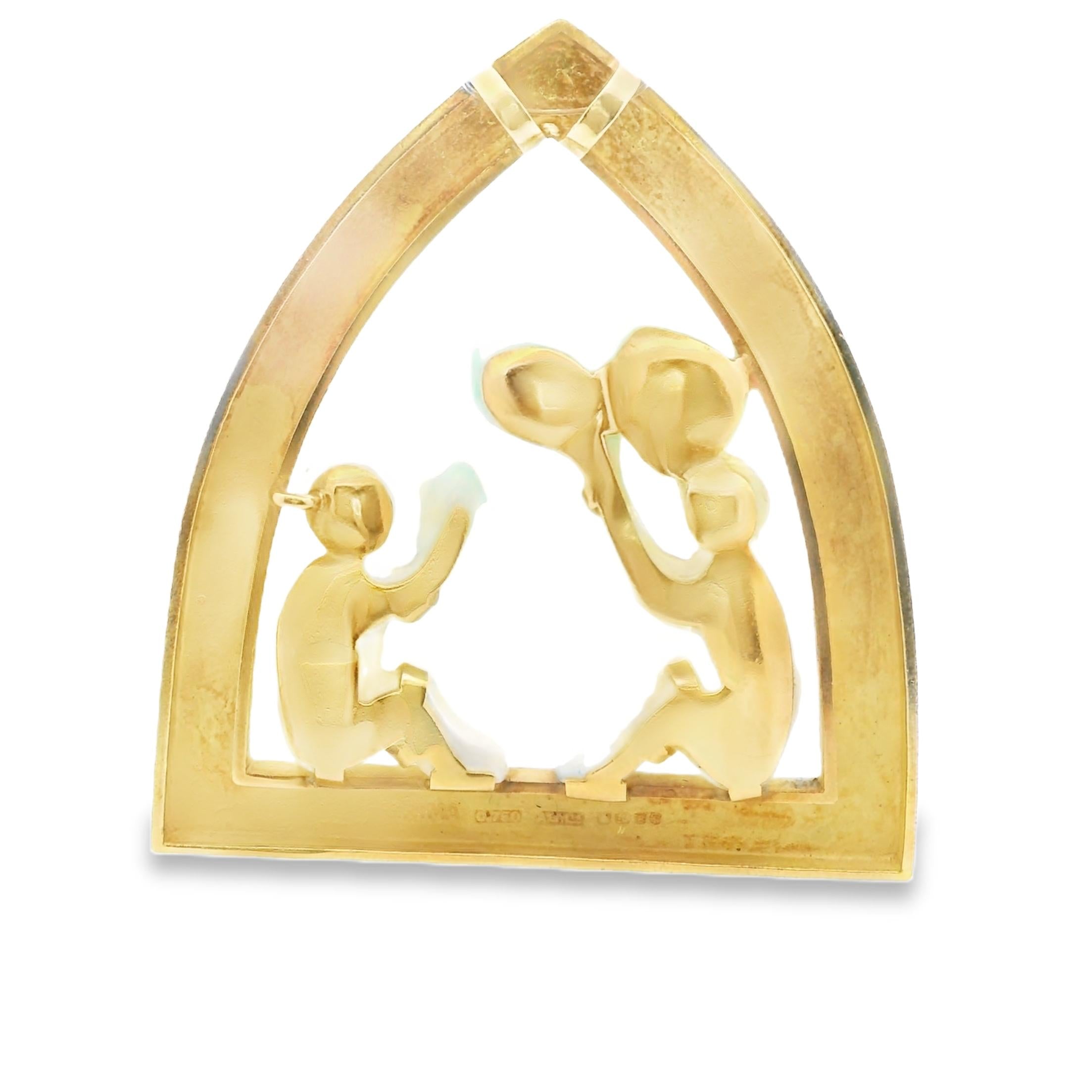 An Gold and jadeite pendant by Grima 1970's