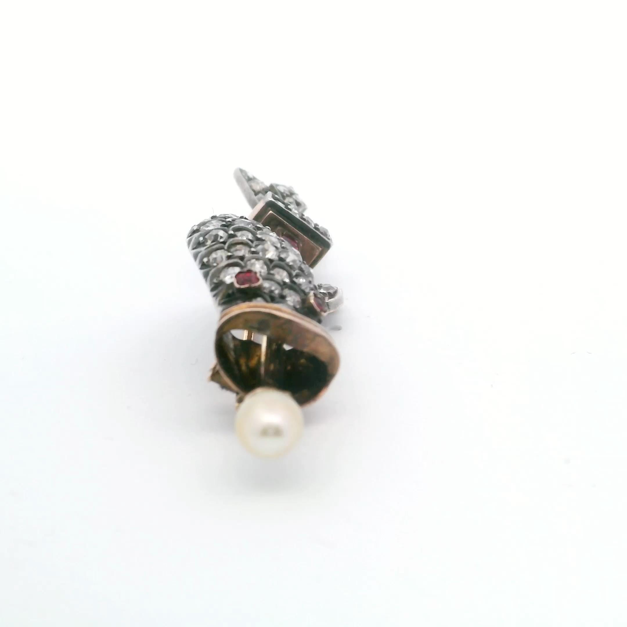 Antique Diamond & Ruby Fish Brooch, Circa 1890 – A Symbol of Myth & Mastery