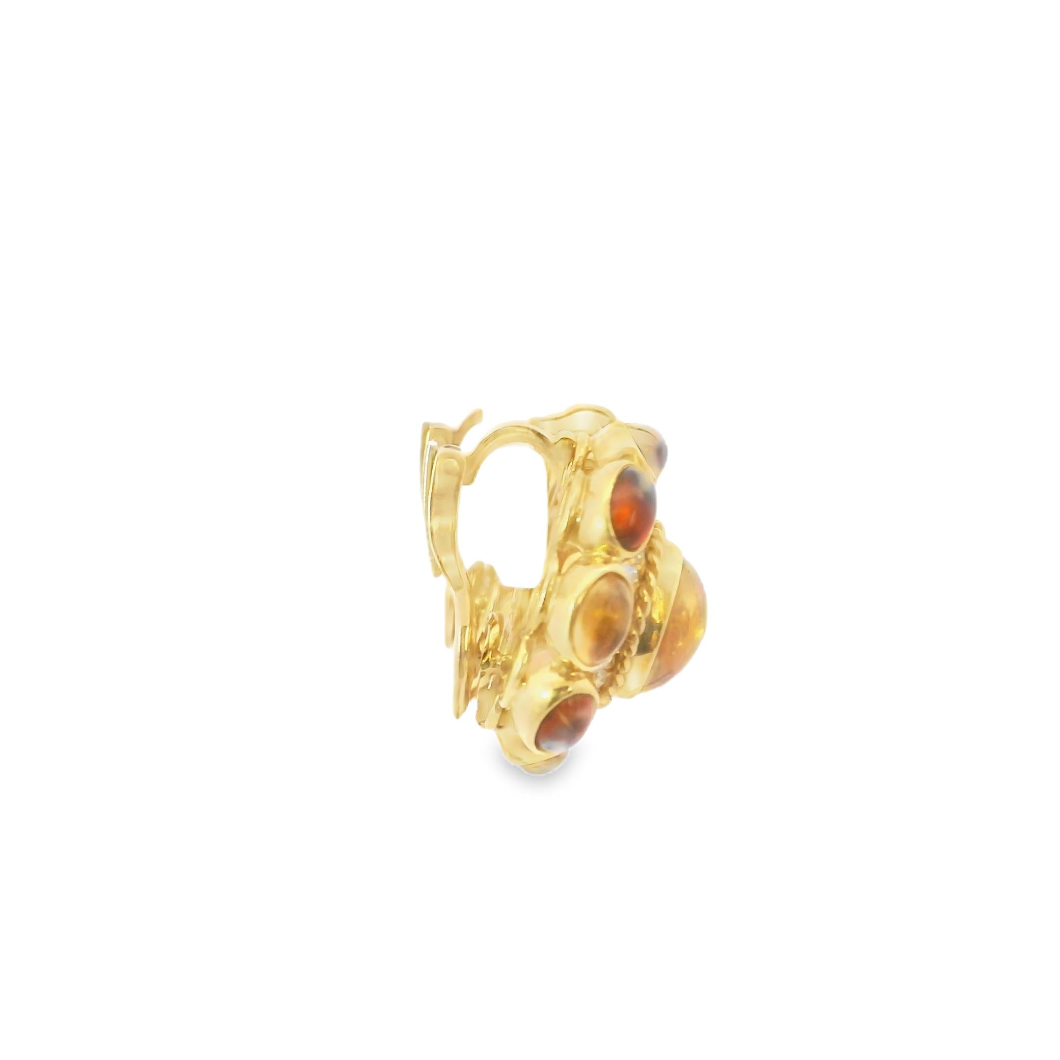 1980s Bulgari Citrine and Diamond Earrings – 18k Yellow Gold