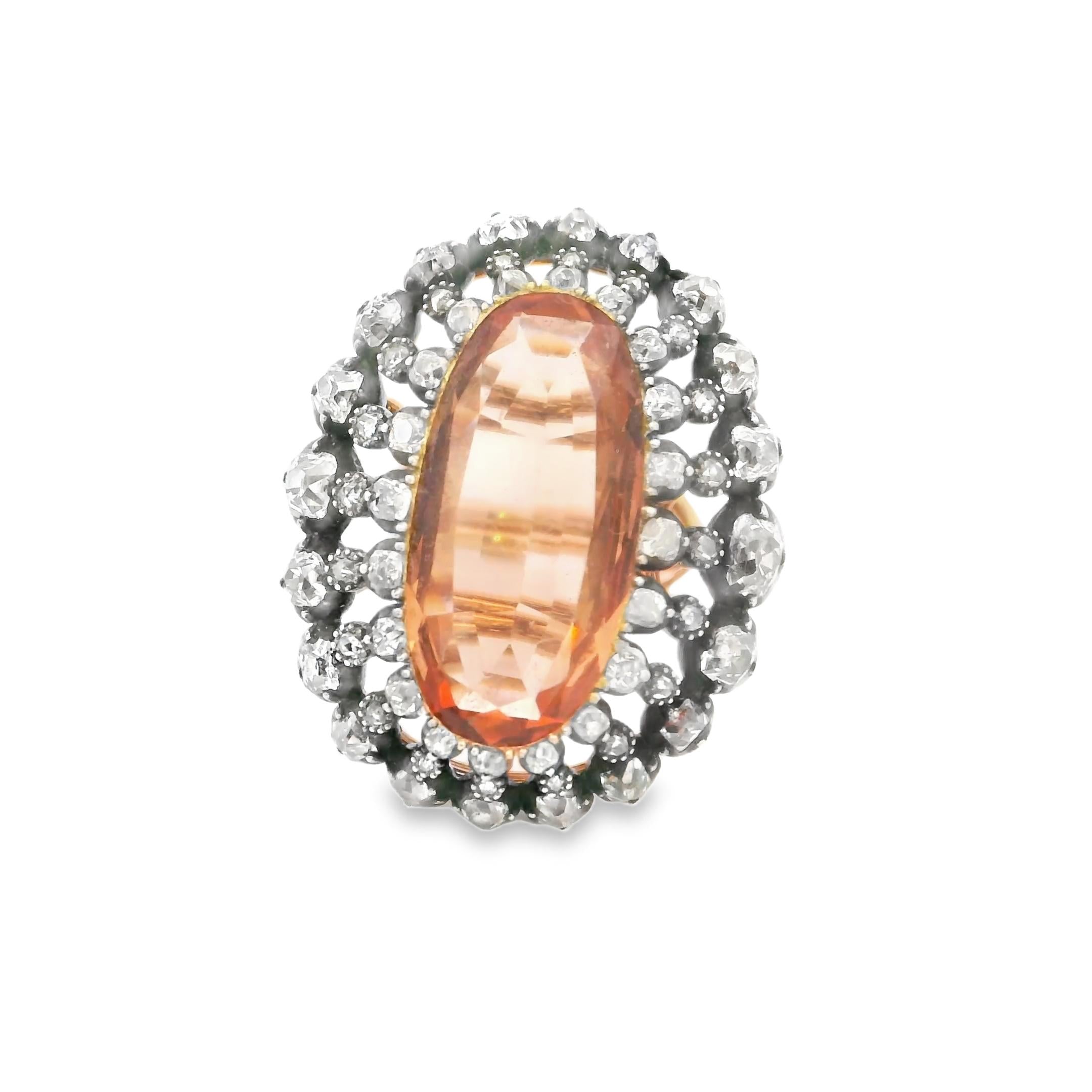 Imperial Topaz and Diamond Ring – Gold & Silver