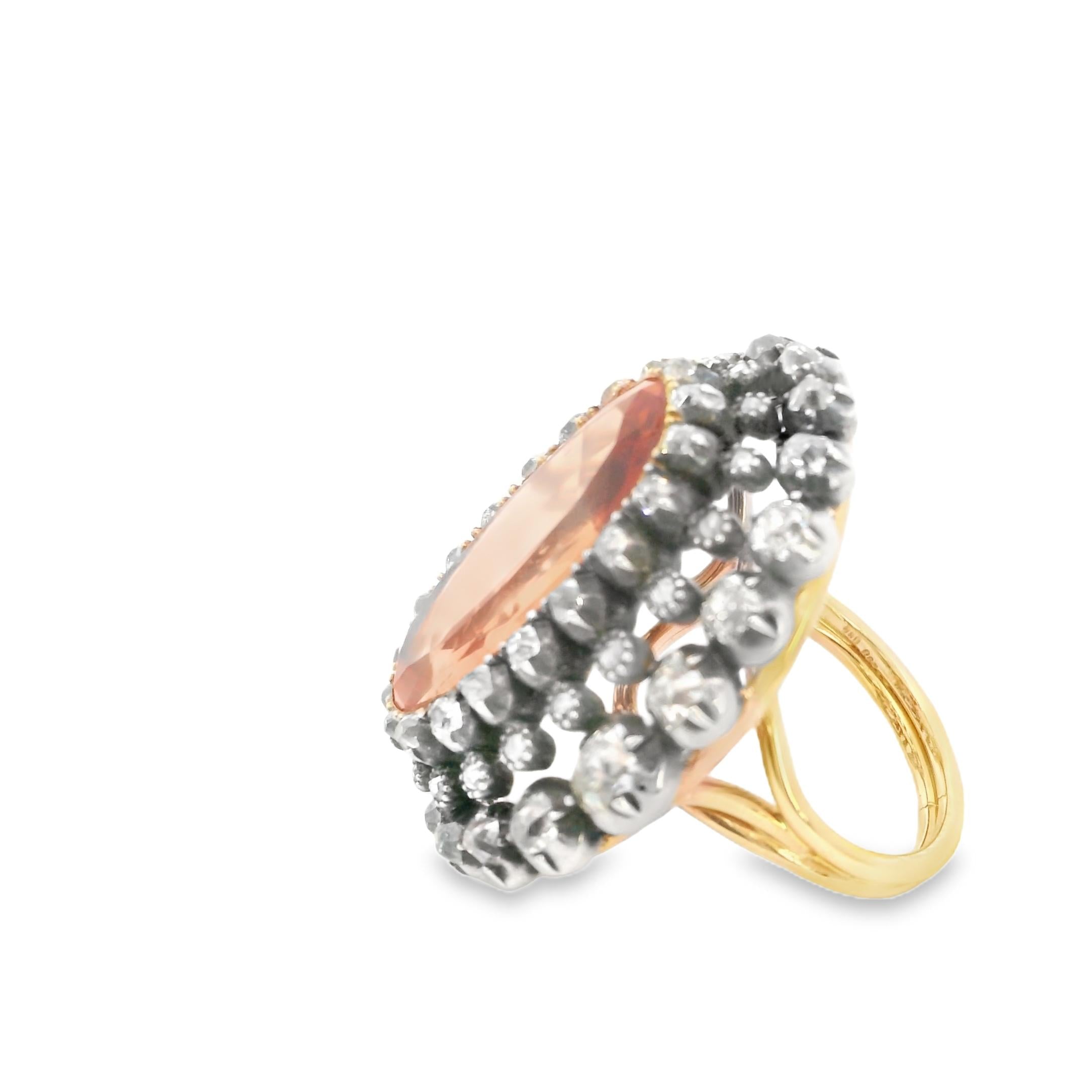 Imperial Topaz and Diamond Ring – Gold & Silver