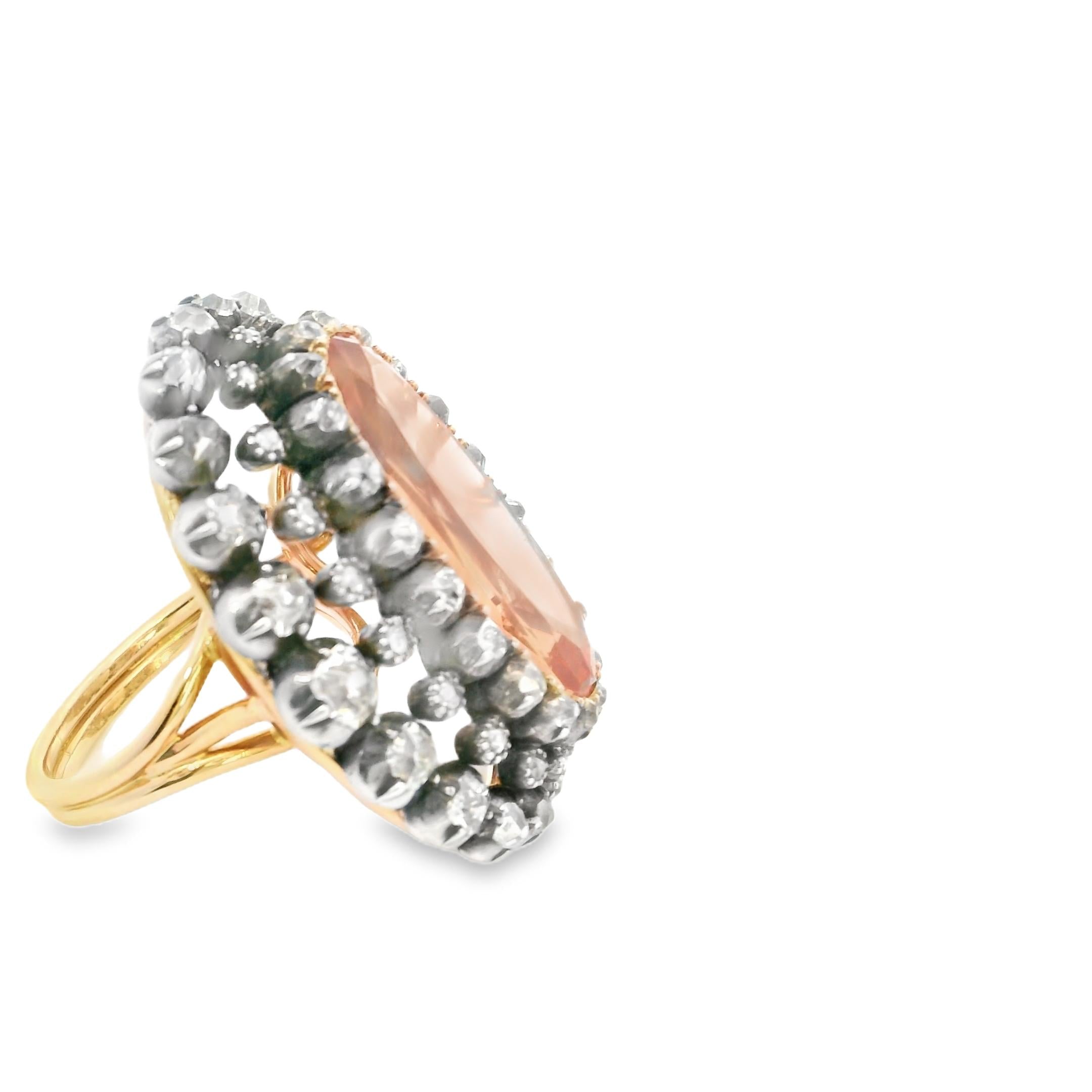 Imperial Topaz and Diamond Ring – Gold & Silver