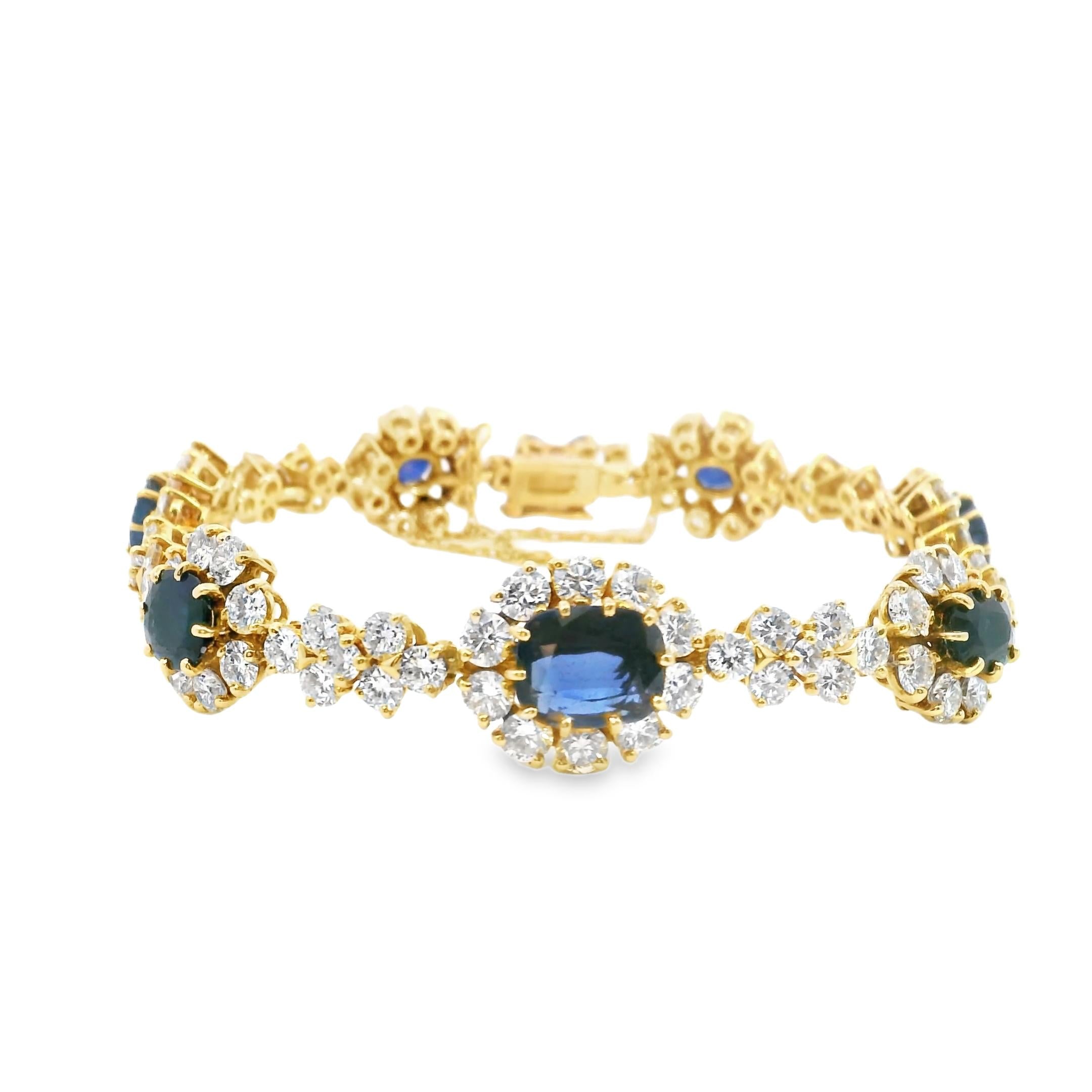 Cartier Paris Sapphire and Diamond Bracelet, 1980s