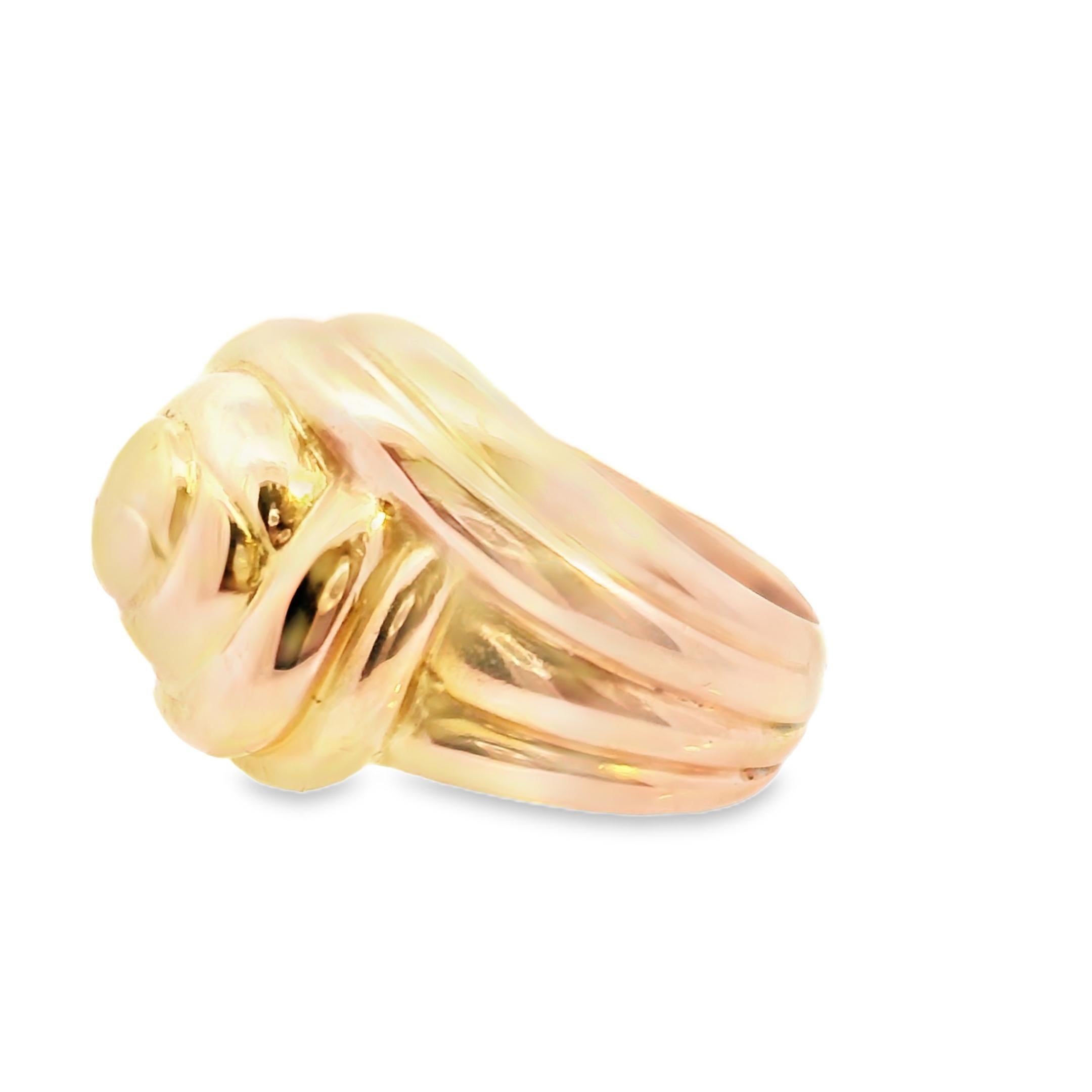 1950s French Tourbillon Ring in 18k Yellow Gold – 18.7 Grams, Size 6