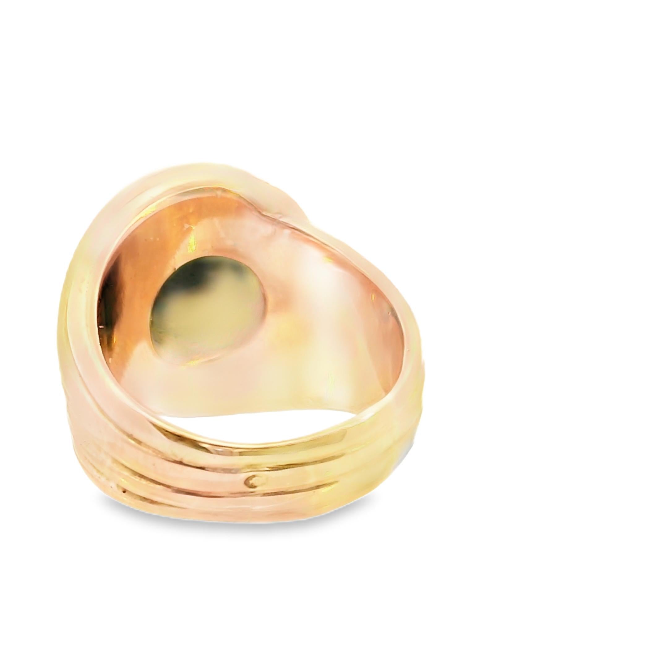 1950s French Tourbillon Ring in 18k Yellow Gold – 18.7 Grams, Size 6