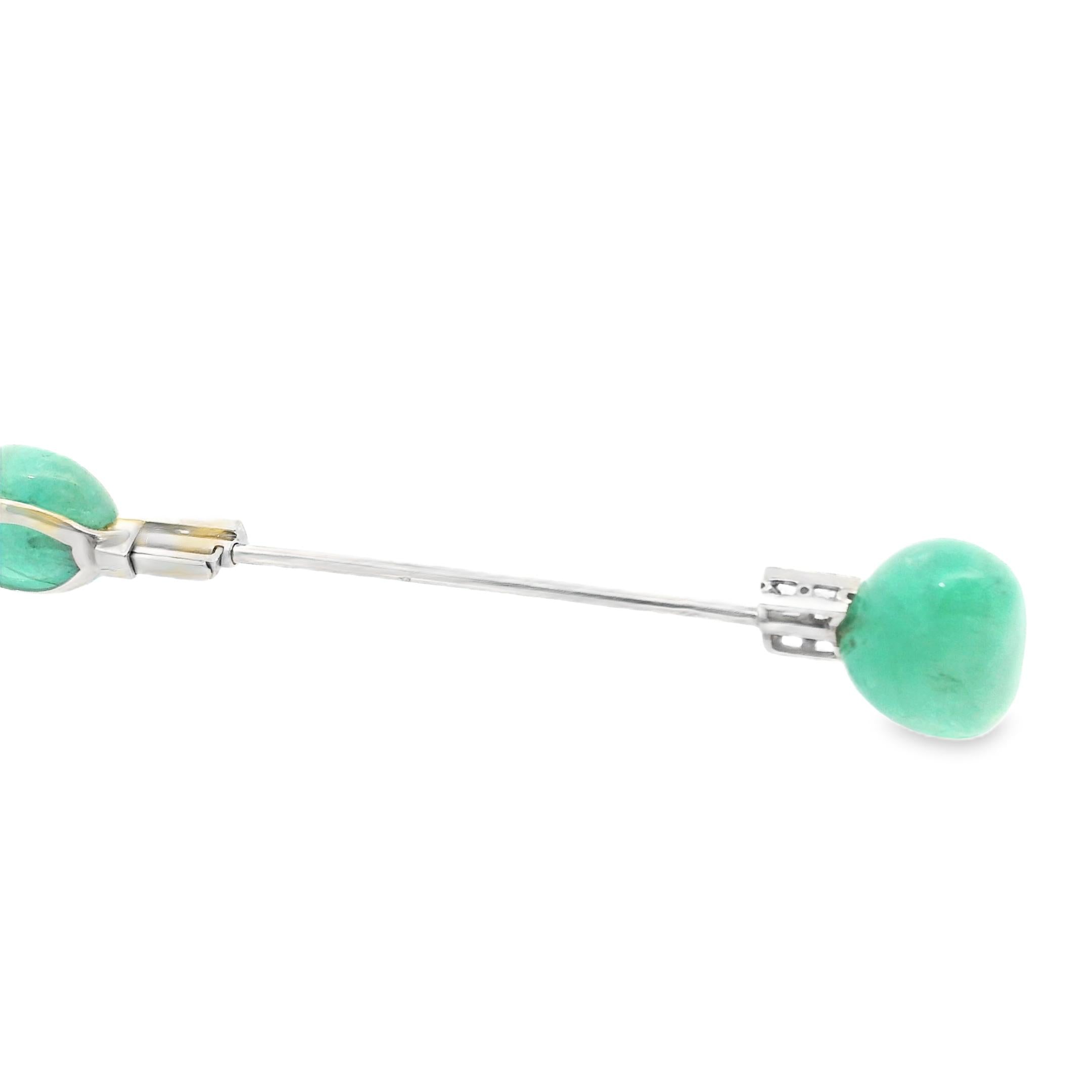 Chaumet Belle Époque Emerald and Diamond Jabot Pin, France, ca. 1910